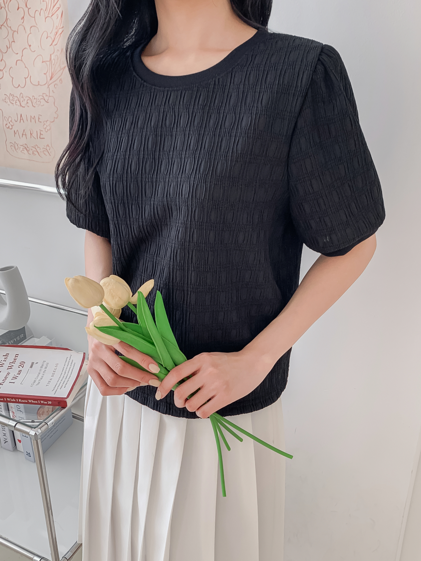 ラウンドネックベーシック半袖ブラウス | 詳細画像31