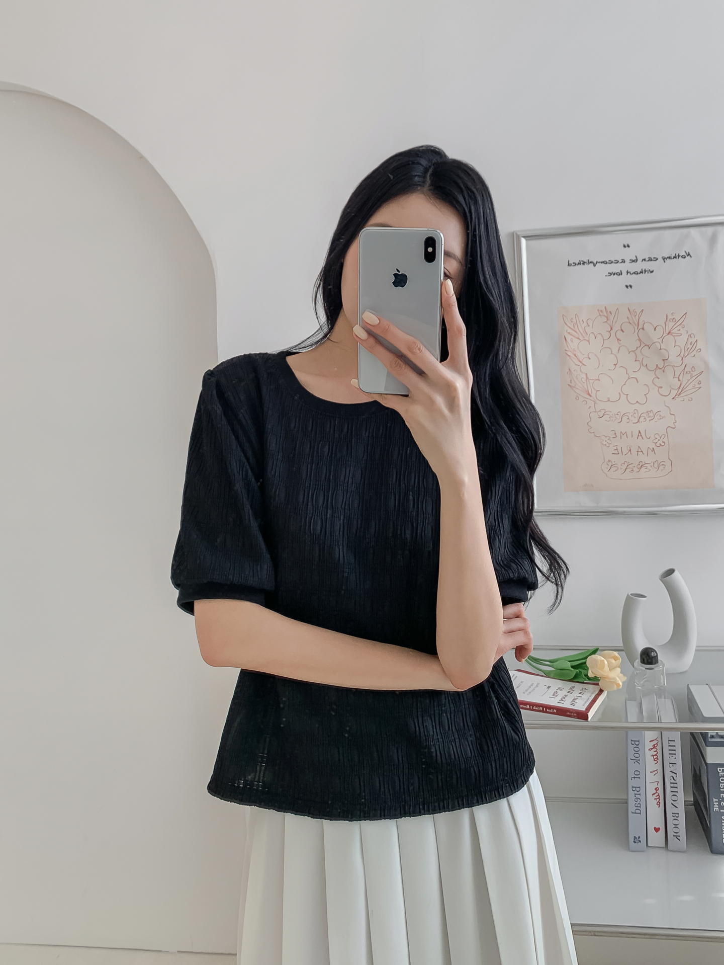 ラウンドネックベーシック半袖ブラウス | 詳細画像37