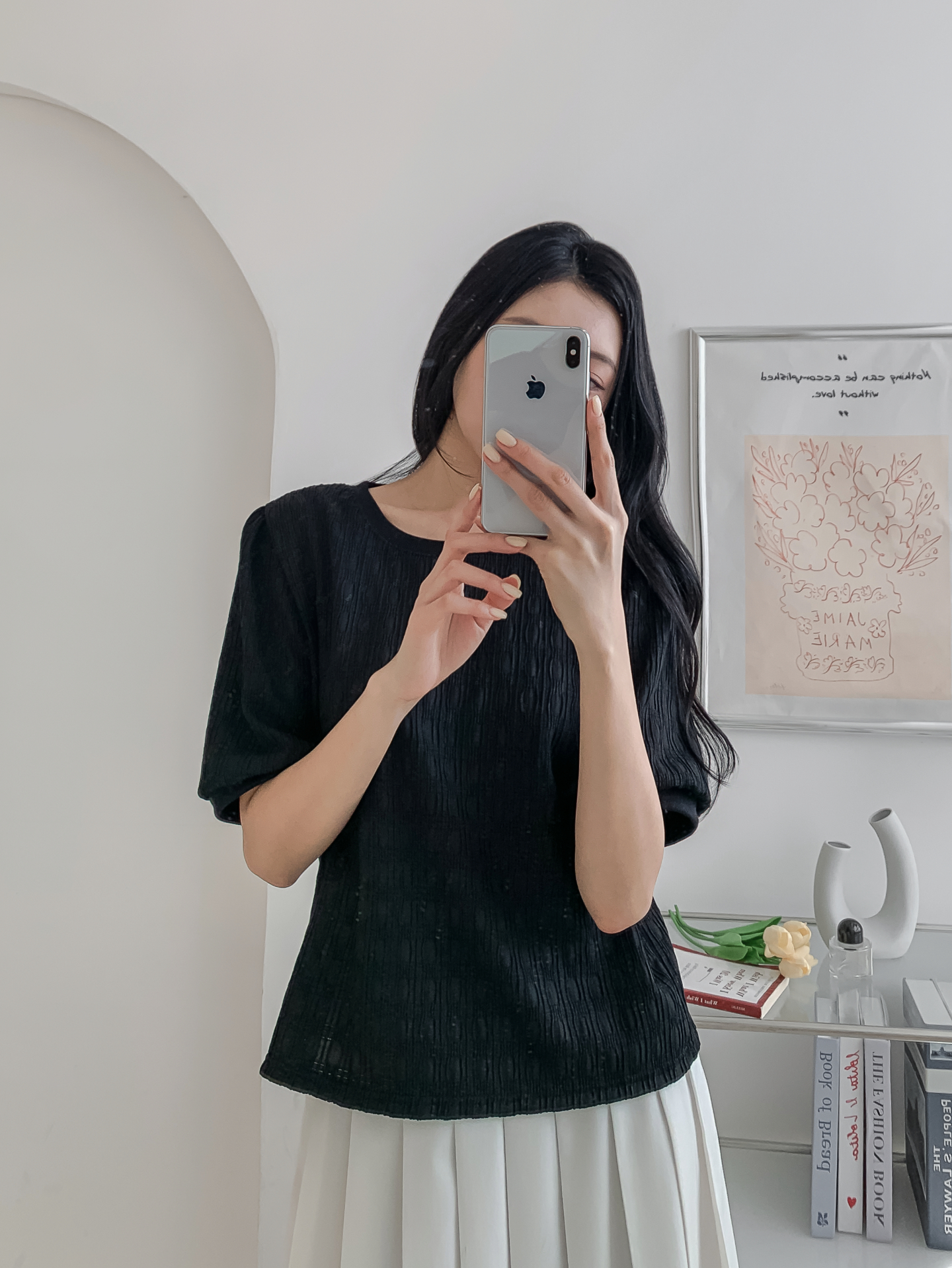 ラウンドネックベーシック半袖ブラウス | 詳細画像38