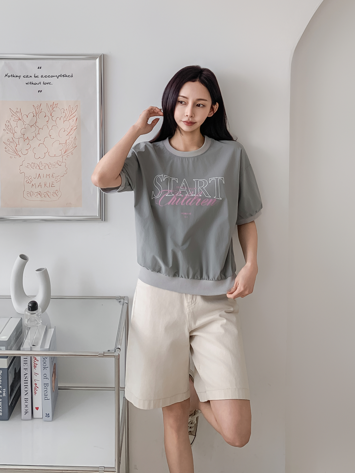 ラウンドネックベーシック半袖ロゴスウェット | 詳細画像4