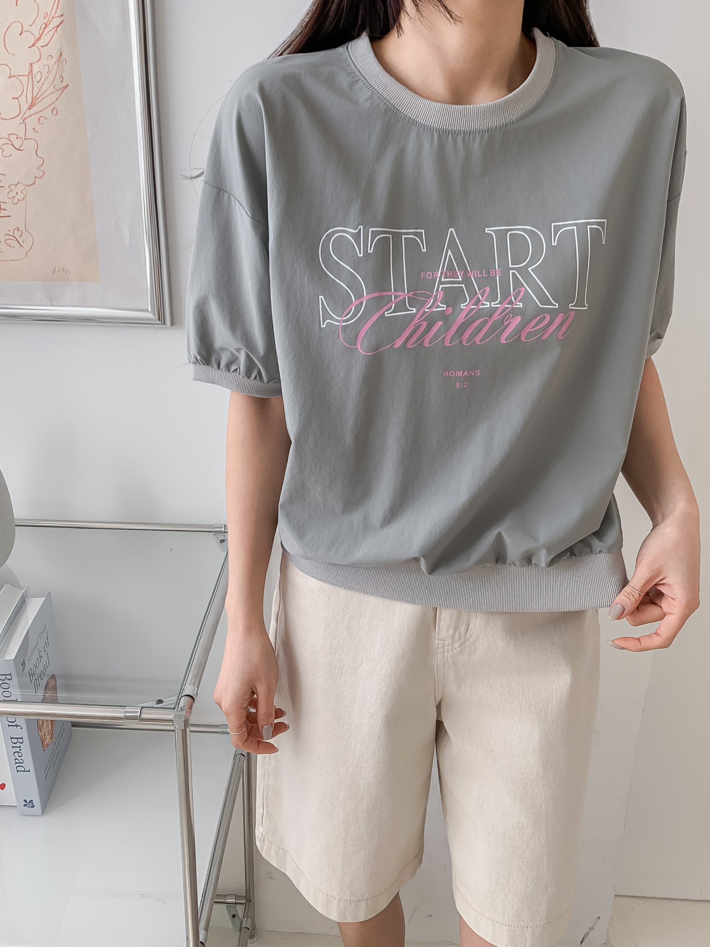 ラウンドネックベーシック半袖ロゴスウェット | 詳細画像5