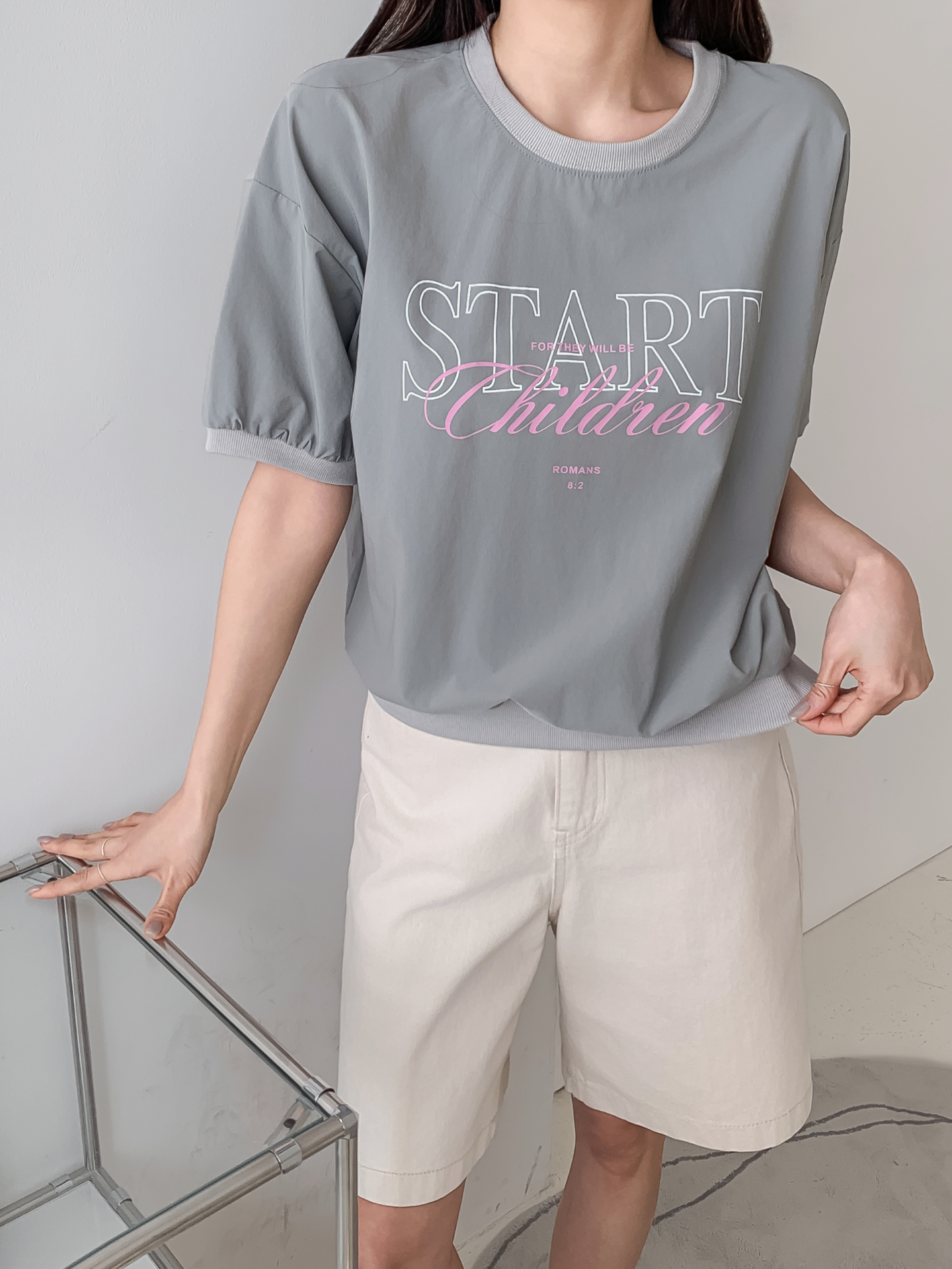 ラウンドネックベーシック半袖ロゴスウェット | 詳細画像9