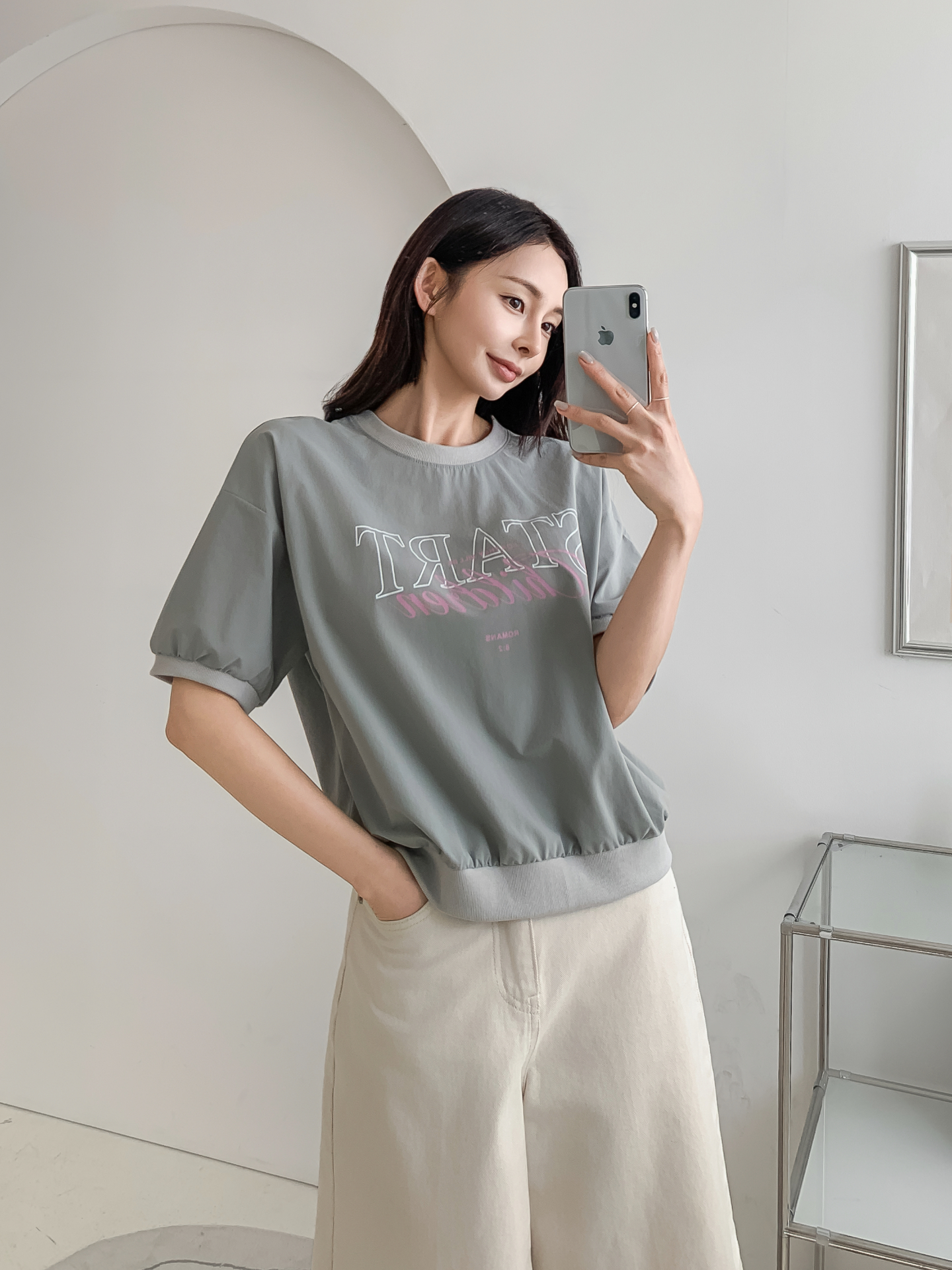 ラウンドネックベーシック半袖ロゴスウェット | 詳細画像16