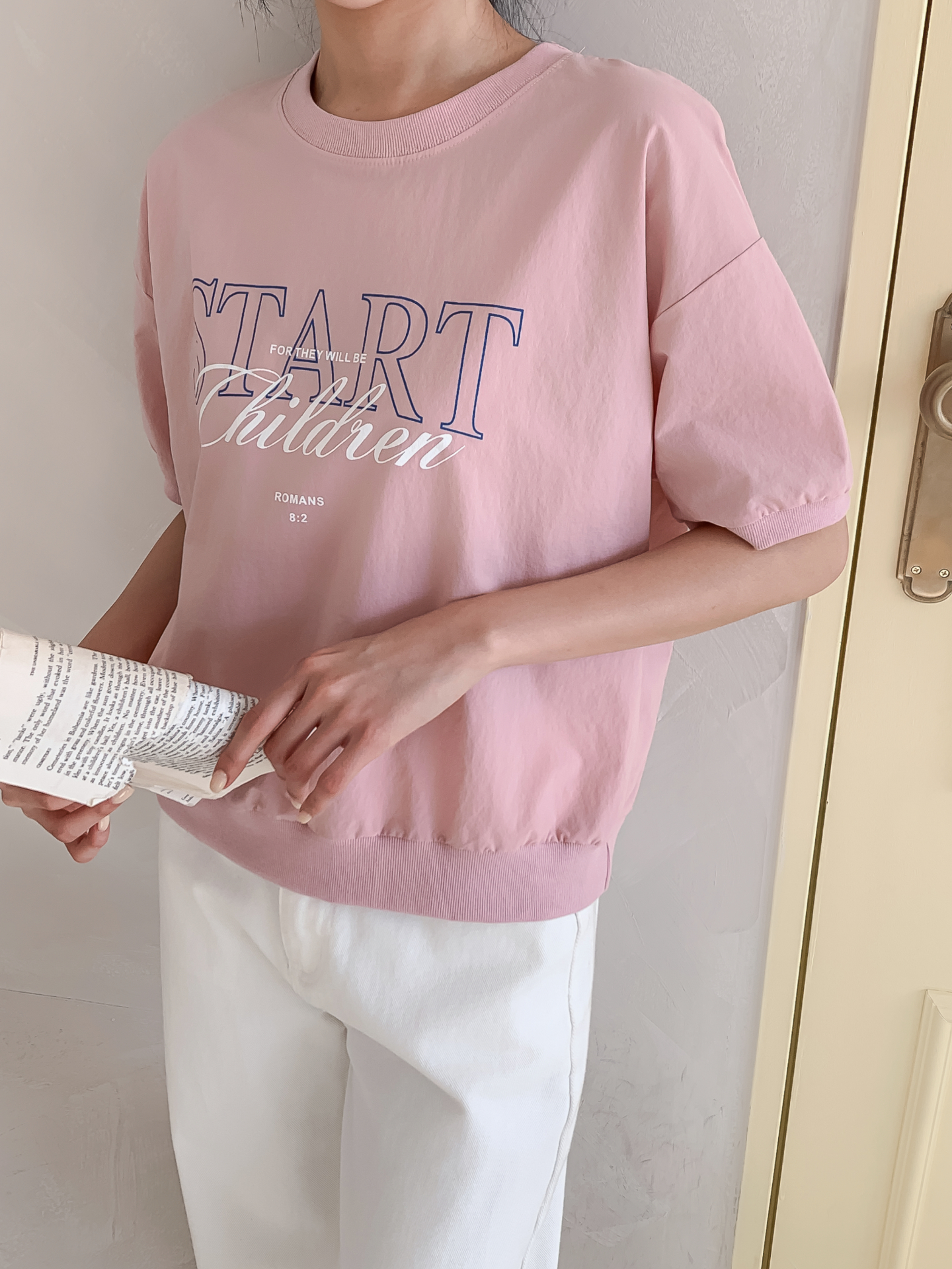 ラウンドネックベーシック半袖ロゴスウェット | 詳細画像17