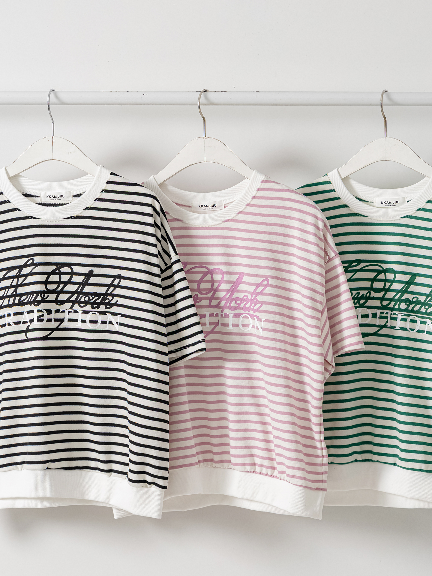 ラウンドネックベーシック半袖ロゴボーダー配色スウェット | 詳細画像3