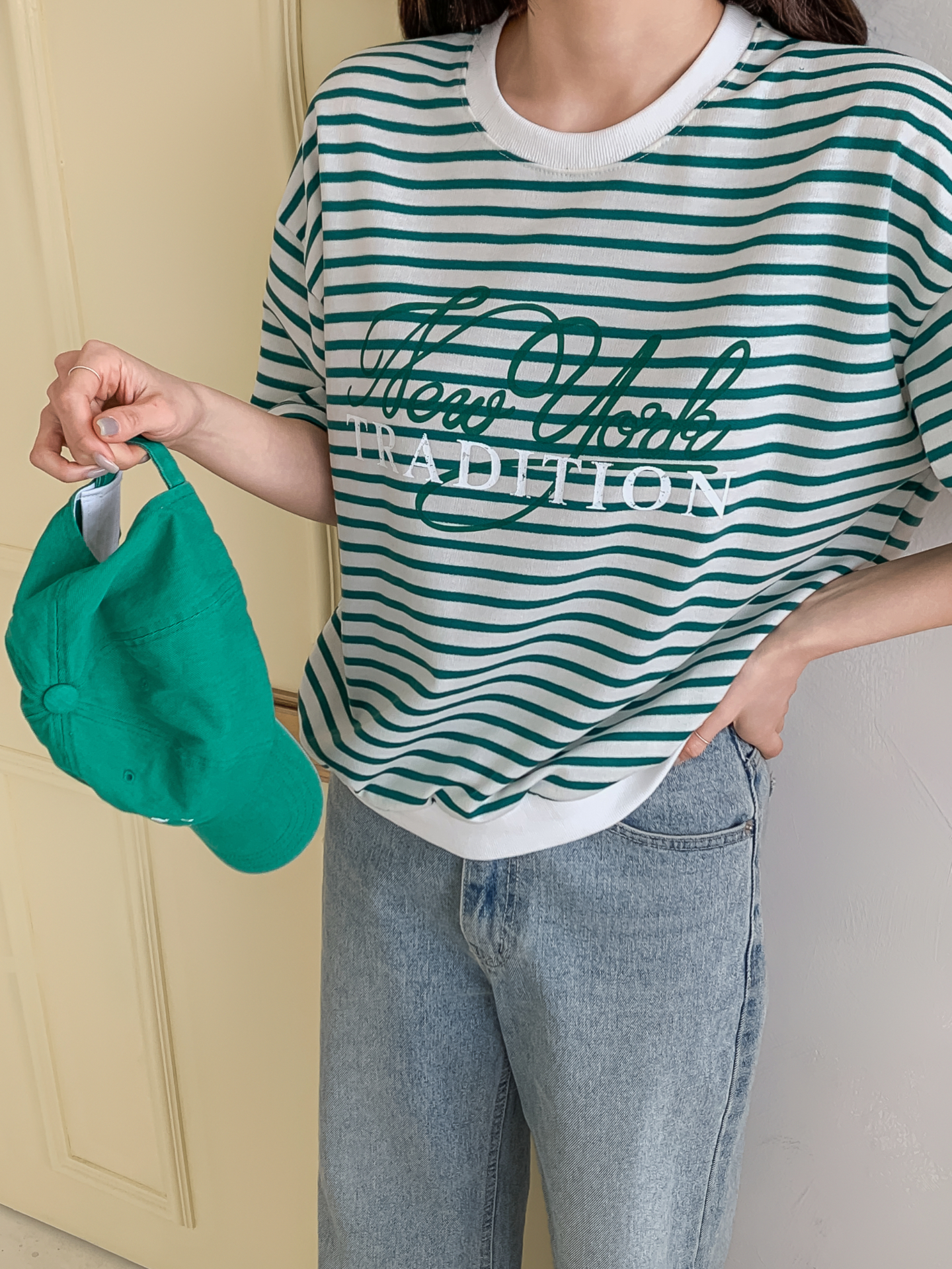 ラウンドネックベーシック半袖ロゴボーダー配色スウェット | 詳細画像10