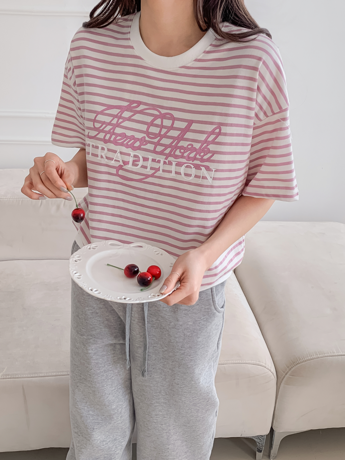 ラウンドネックベーシック半袖ロゴボーダー配色スウェット | 詳細画像27