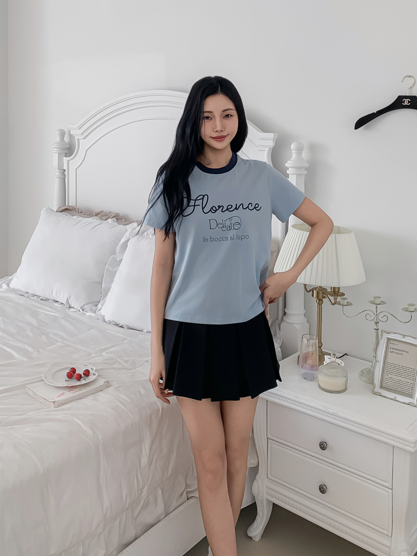 ラウンドネックベーシックスリム半袖ロゴ配色Tシャツ | 詳細画像18