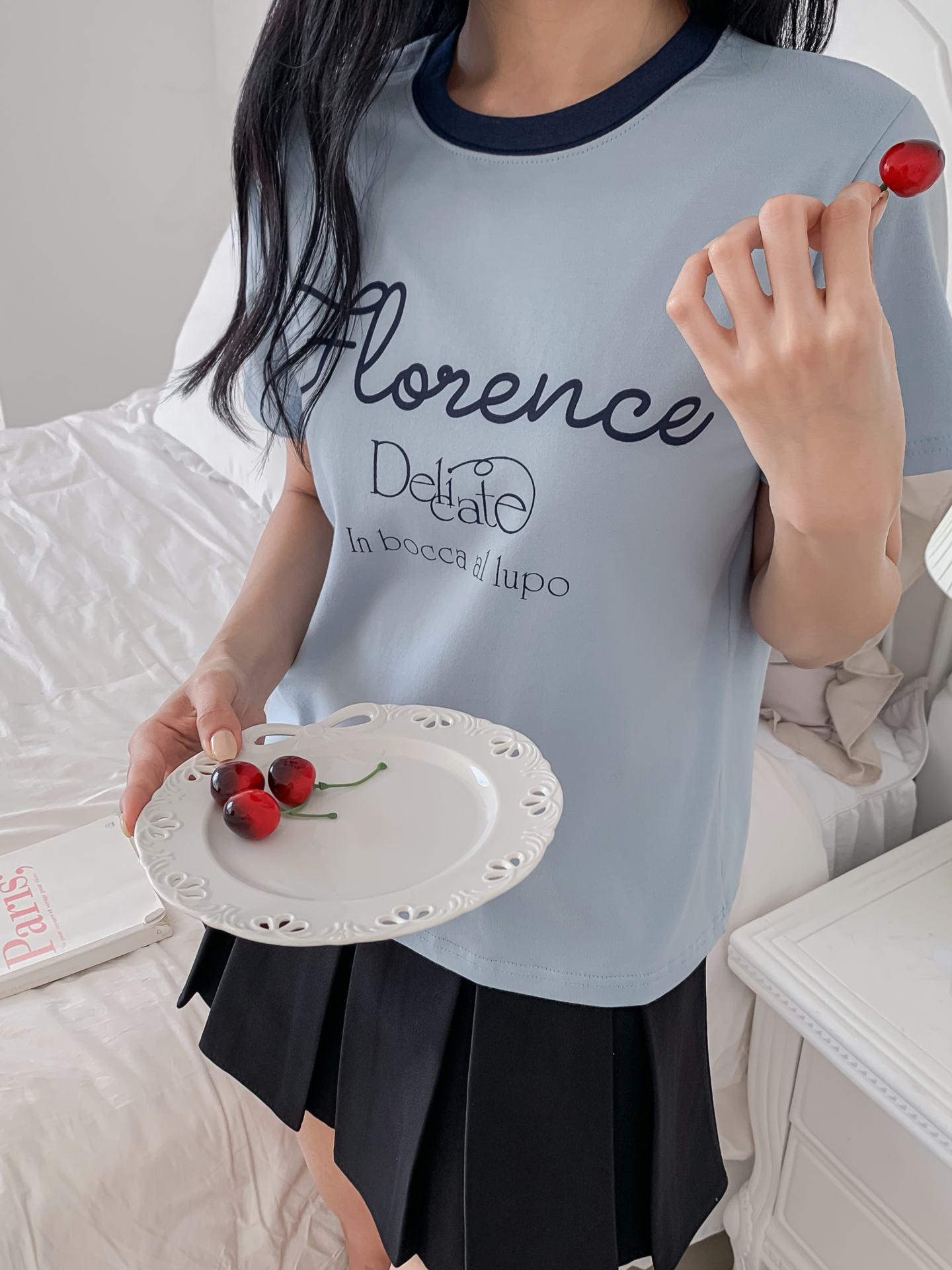 ラウンドネックベーシックスリム半袖ロゴ配色Tシャツ | 詳細画像22