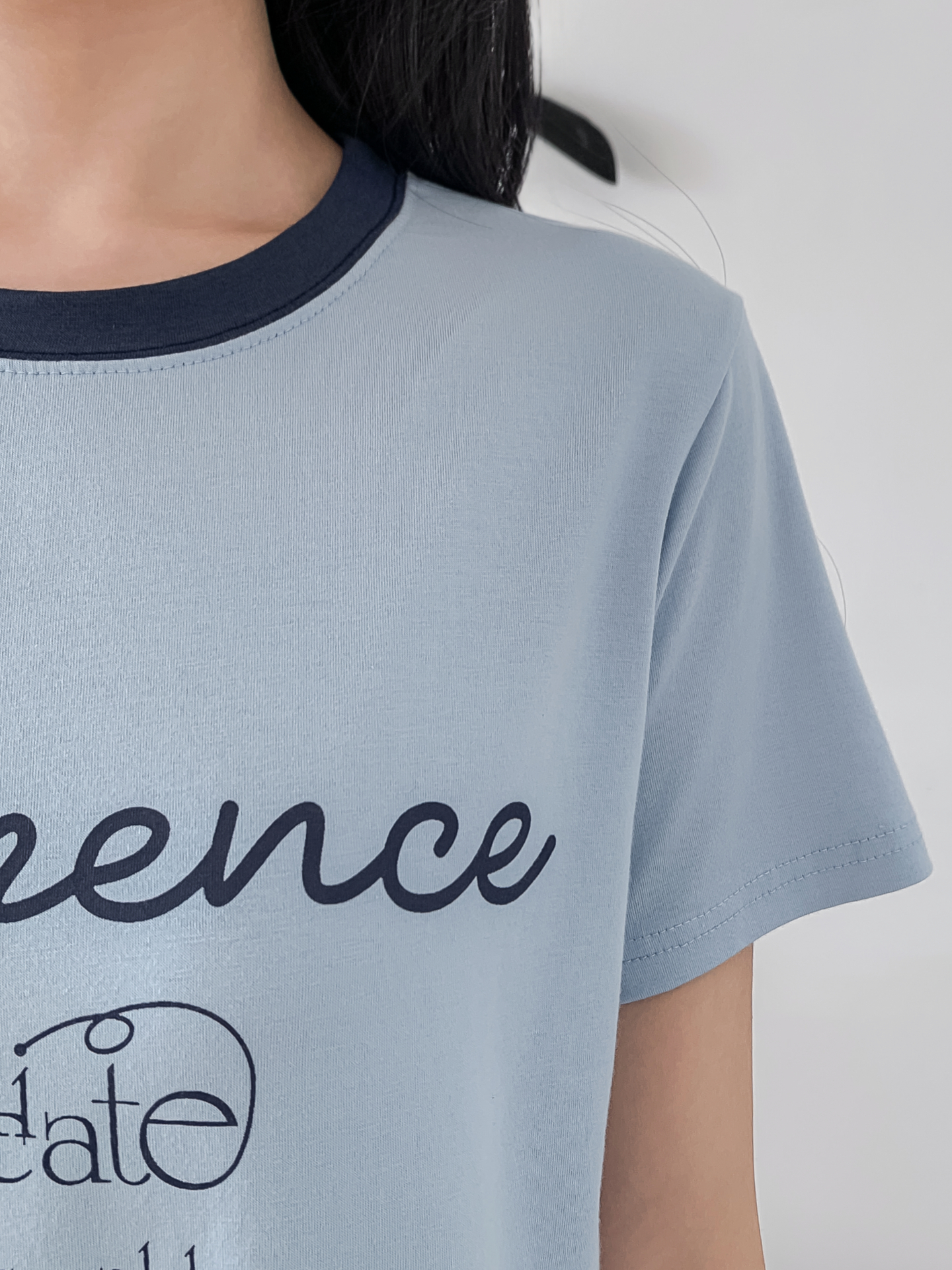 ラウンドネックベーシックスリム半袖ロゴ配色Tシャツ | 詳細画像26