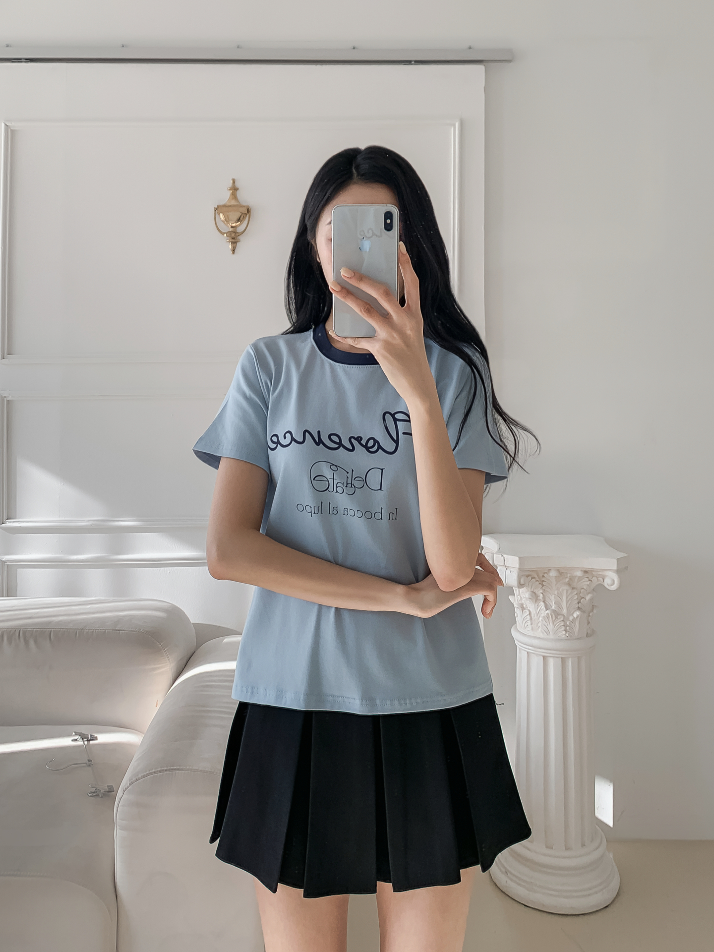 ラウンドネックベーシックスリム半袖ロゴ配色Tシャツ | 詳細画像33