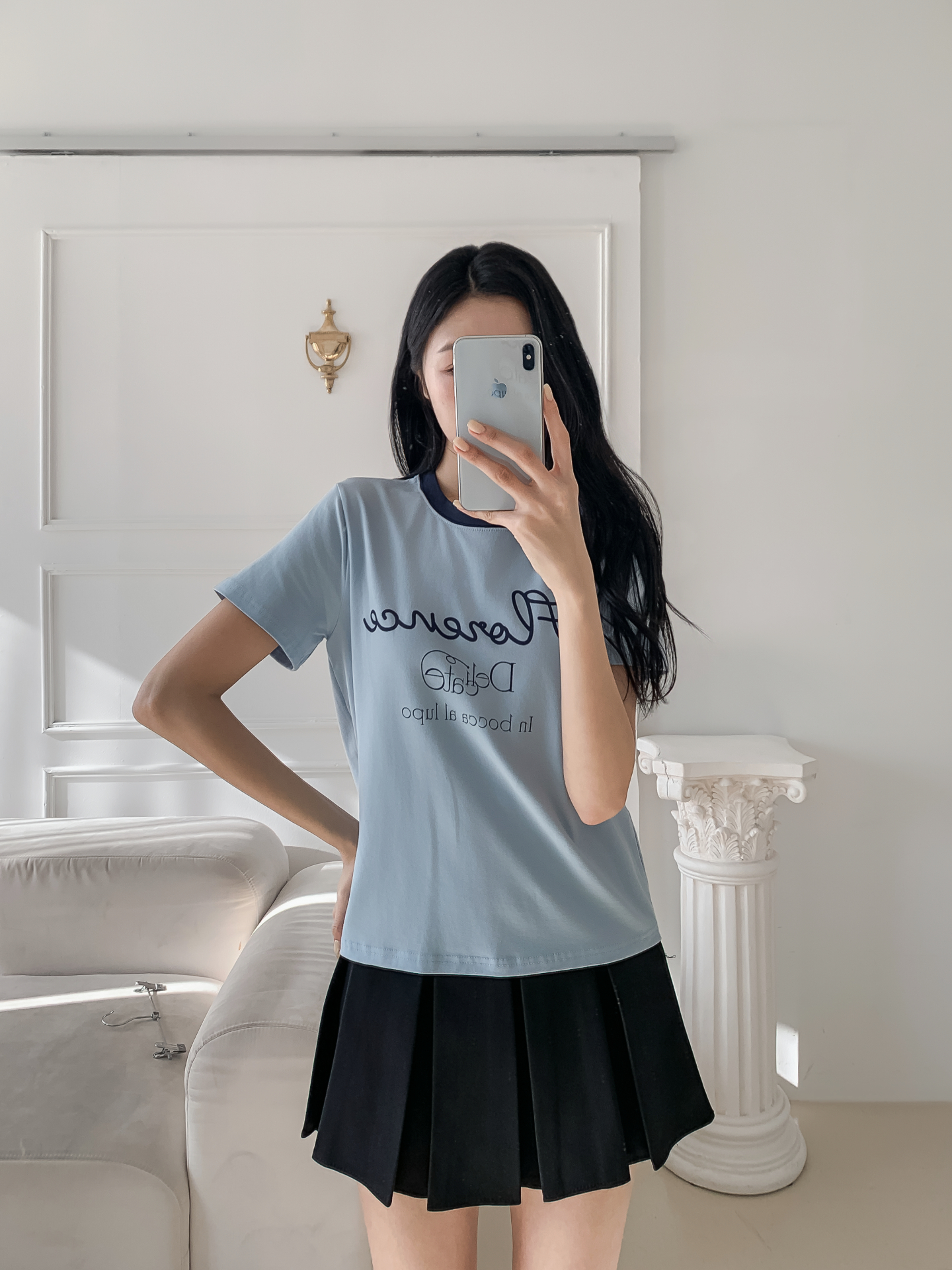 ラウンドネックベーシックスリム半袖ロゴ配色Tシャツ | 詳細画像34