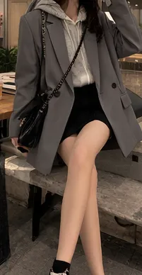 カラーポケットボクシールーズ長袖ダブルボタンジャケット | 詳細画像1