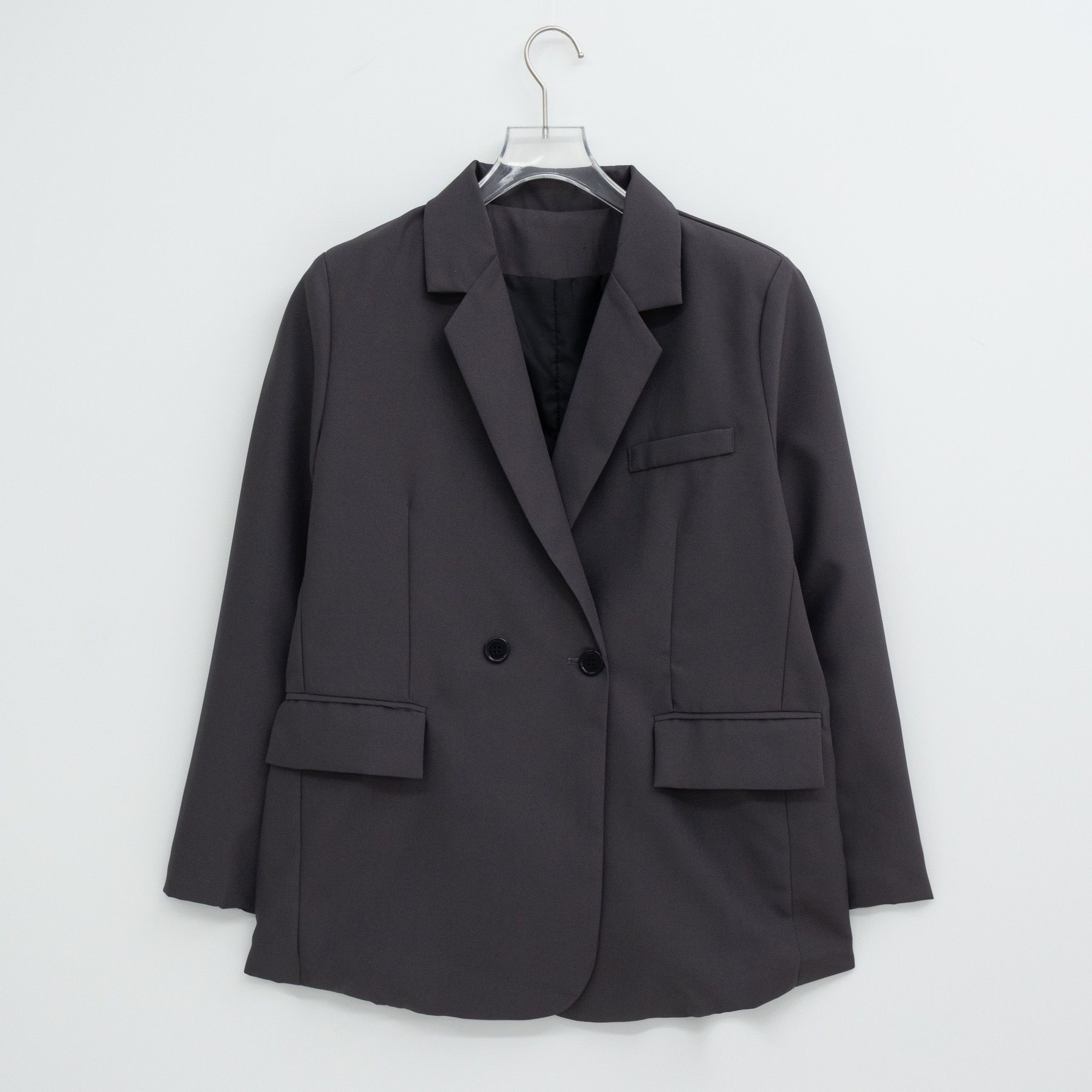 カラーポケットボクシールーズ長袖ダブルボタンジャケット | 詳細画像16