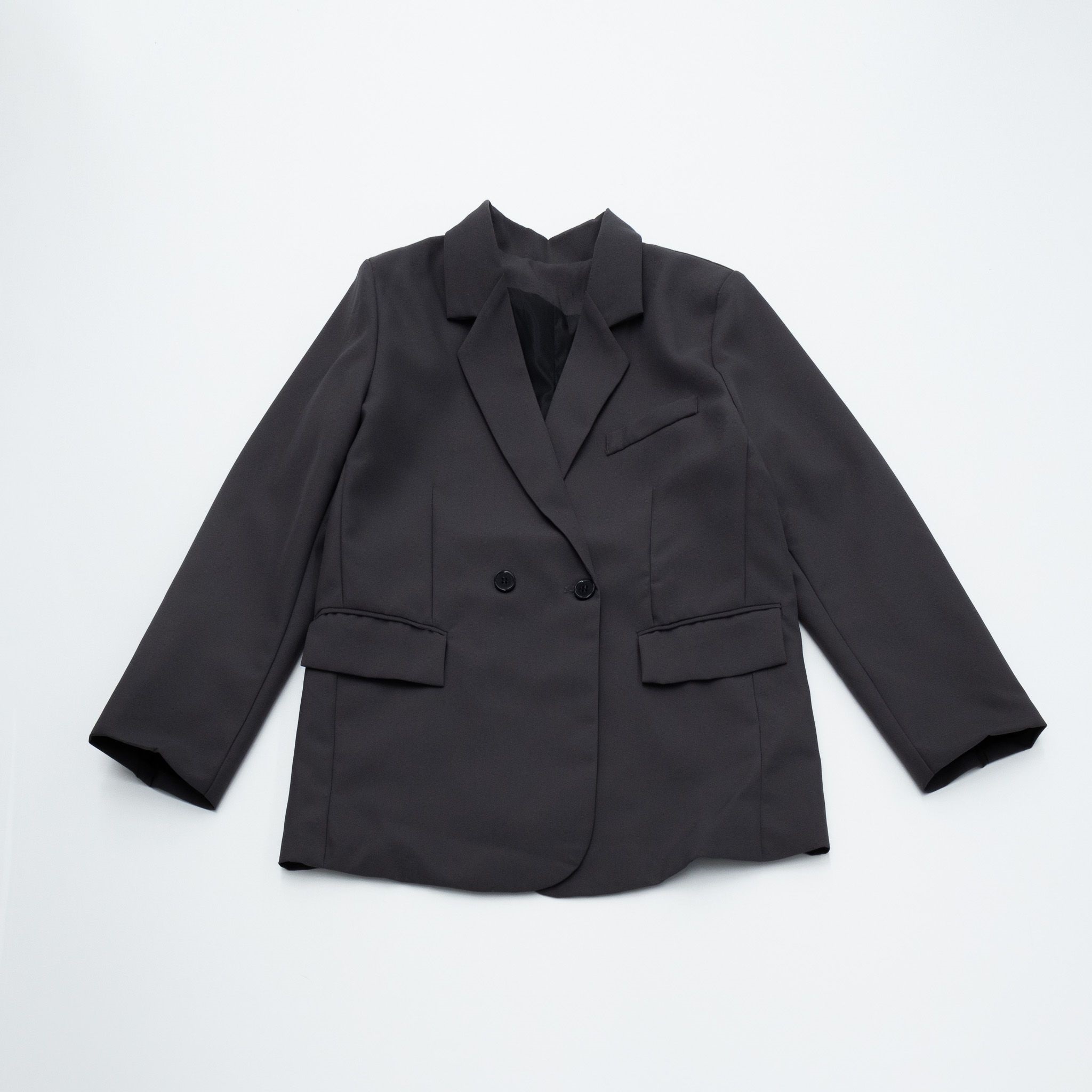 カラーポケットボクシールーズ長袖ダブルボタンジャケット | 詳細画像18