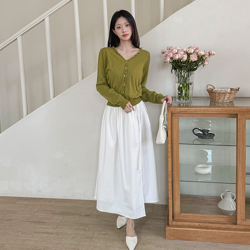 Aラインラップロングシャーリングスカート | レディースファッション