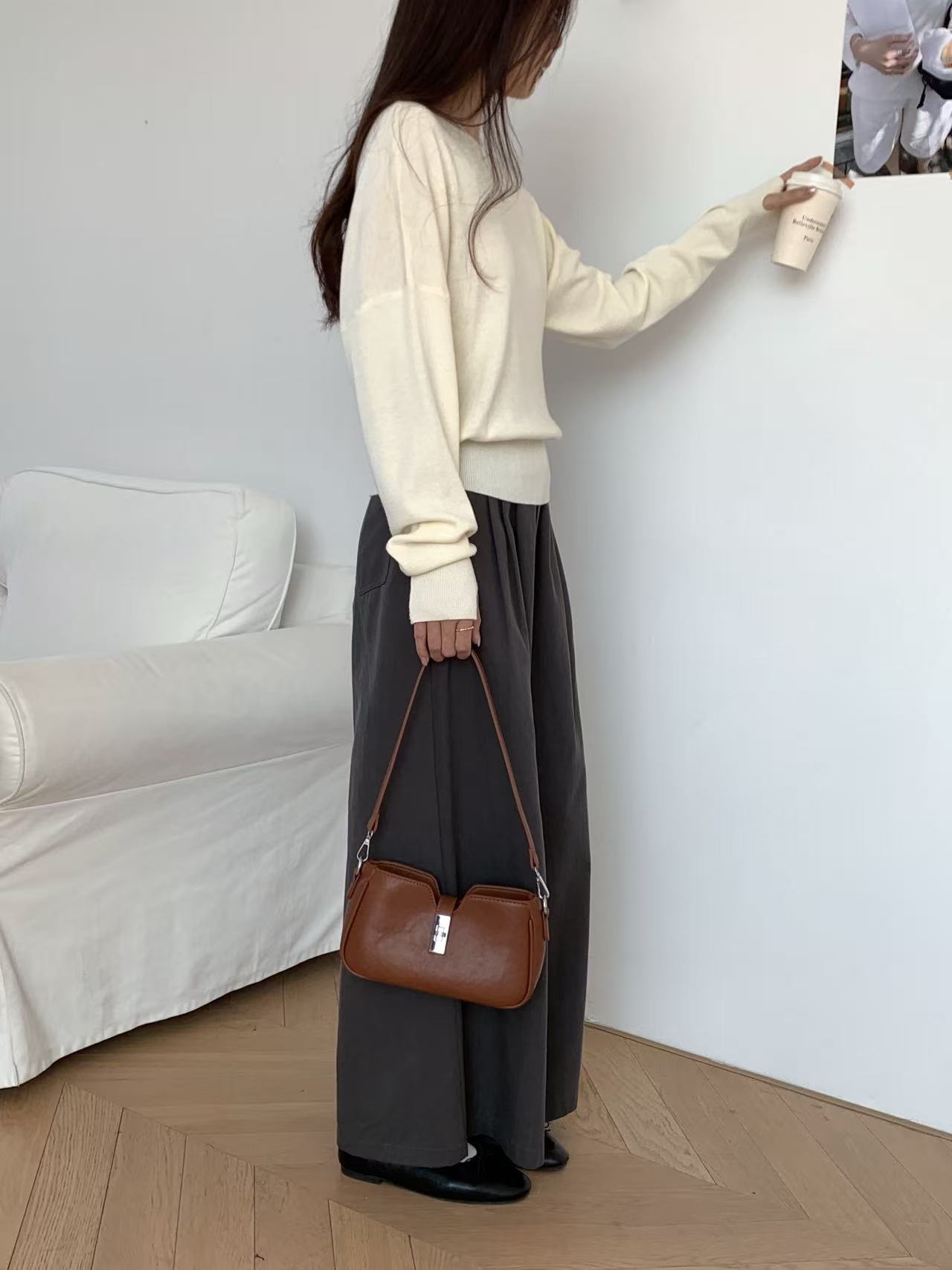 レザー調バックルミニショルダーバッグストラップ付 | 詳細画像7