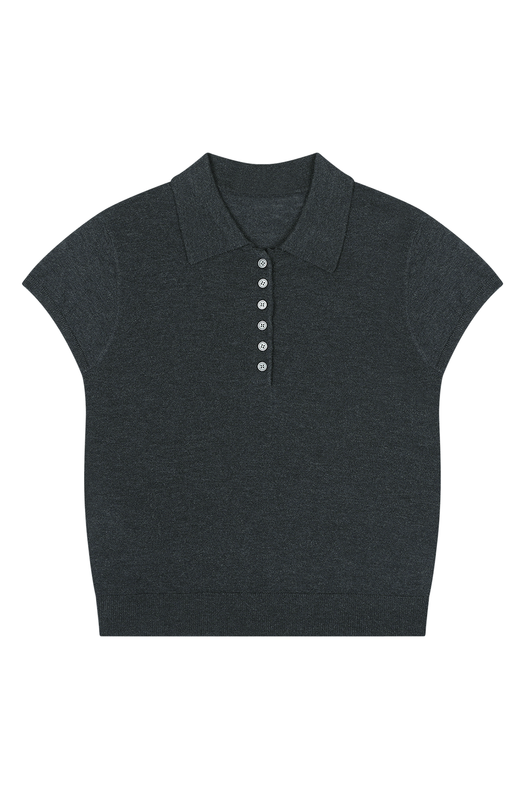 ベロアウール混コットンアクリルボタンカラークロップド無地ニット春夏秋 | 詳細画像20