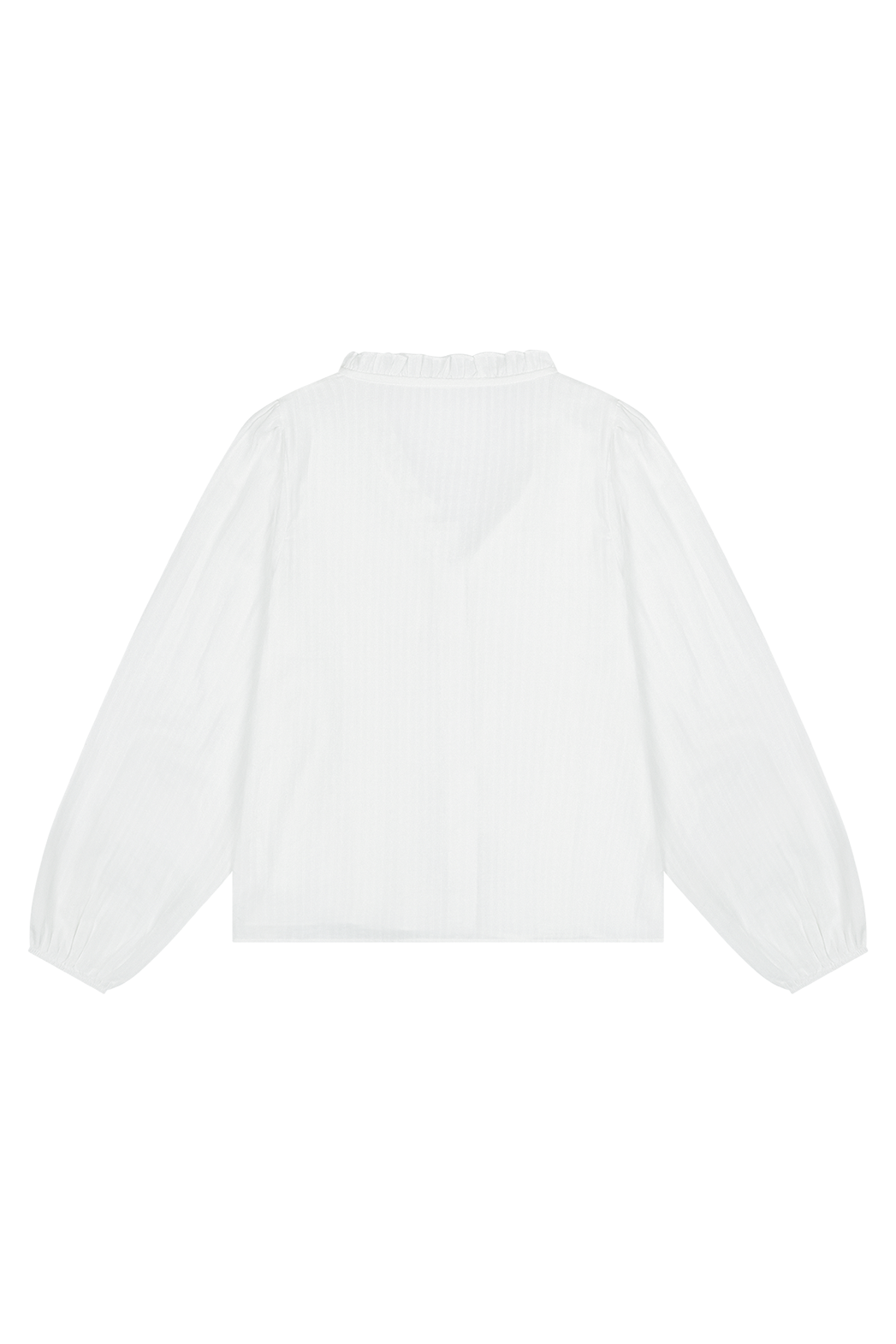 コットンリボン(固定)ラウンドネックフリルピンタックレース無地ブラウス春夏秋 | 詳細画像17