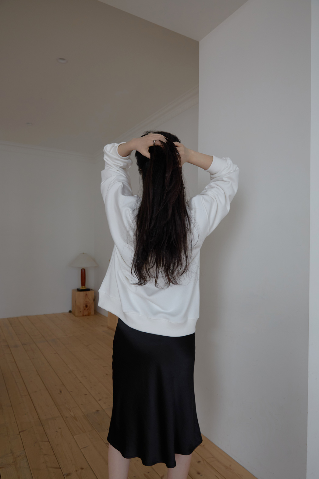 コットンオフショルダーベーシック無地スウェット春秋 | 詳細画像6