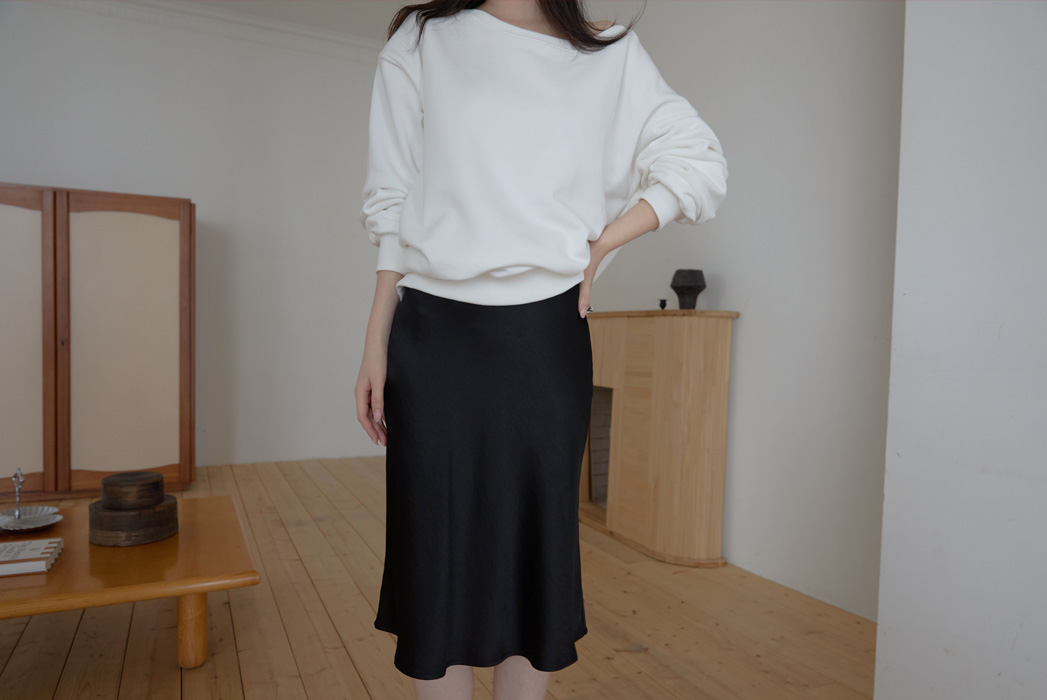 コットンオフショルダーベーシック無地スウェット春秋 | 詳細画像9