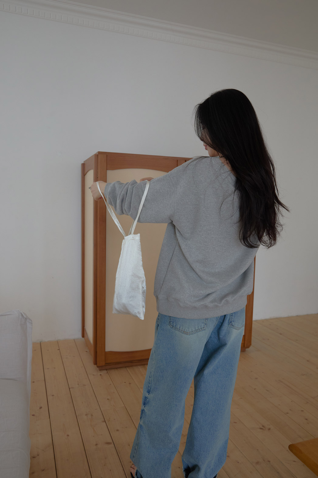 コットンオフショルダーベーシック無地スウェット春秋 | 詳細画像16