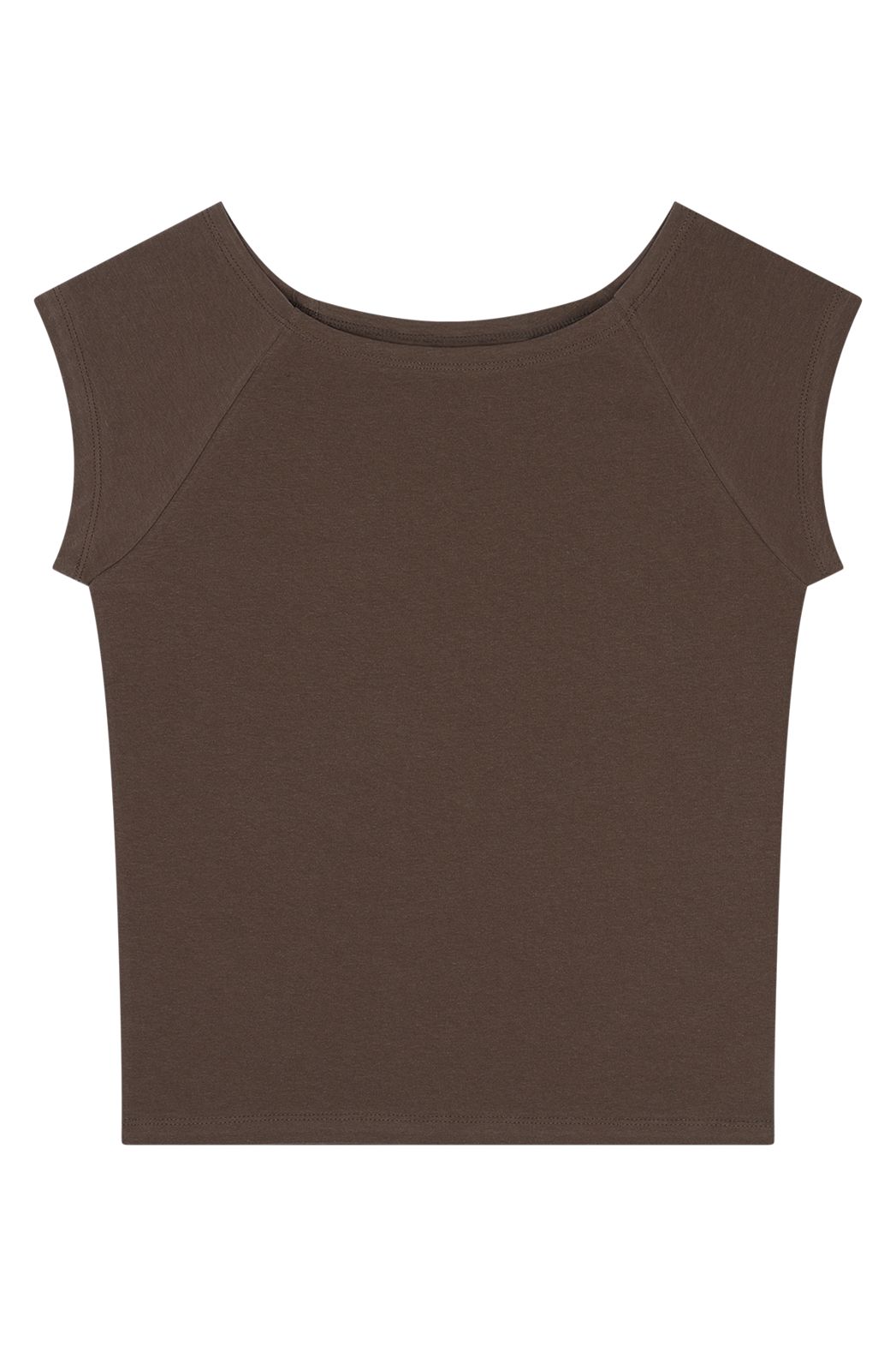 コットンボートネックフレンチスリーブスリム無地Tシャツオールシーズン | 詳細画像21