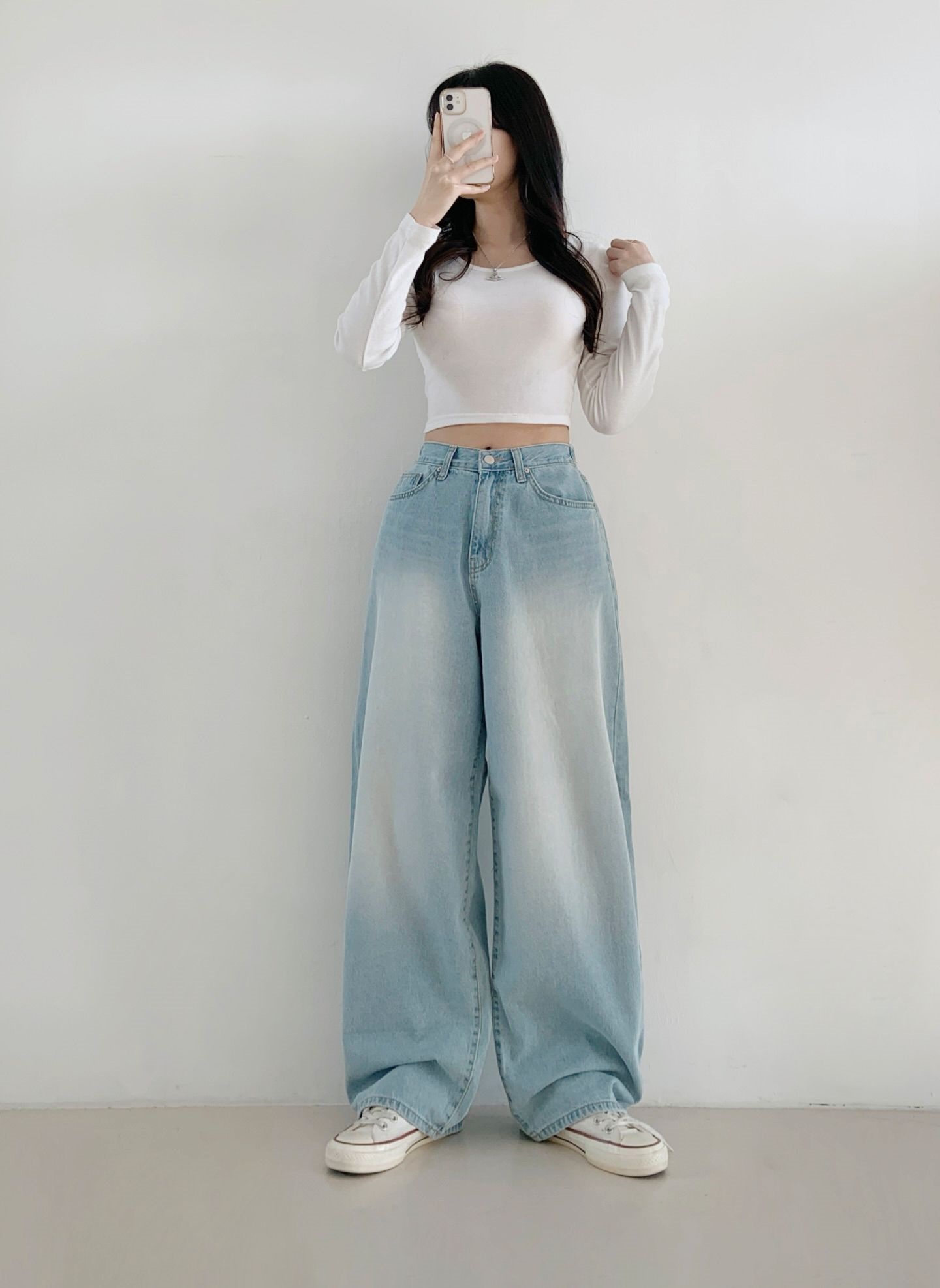 コットンウォッシングバックゴムバルーンワイドデニムパンツ | 詳細画像2