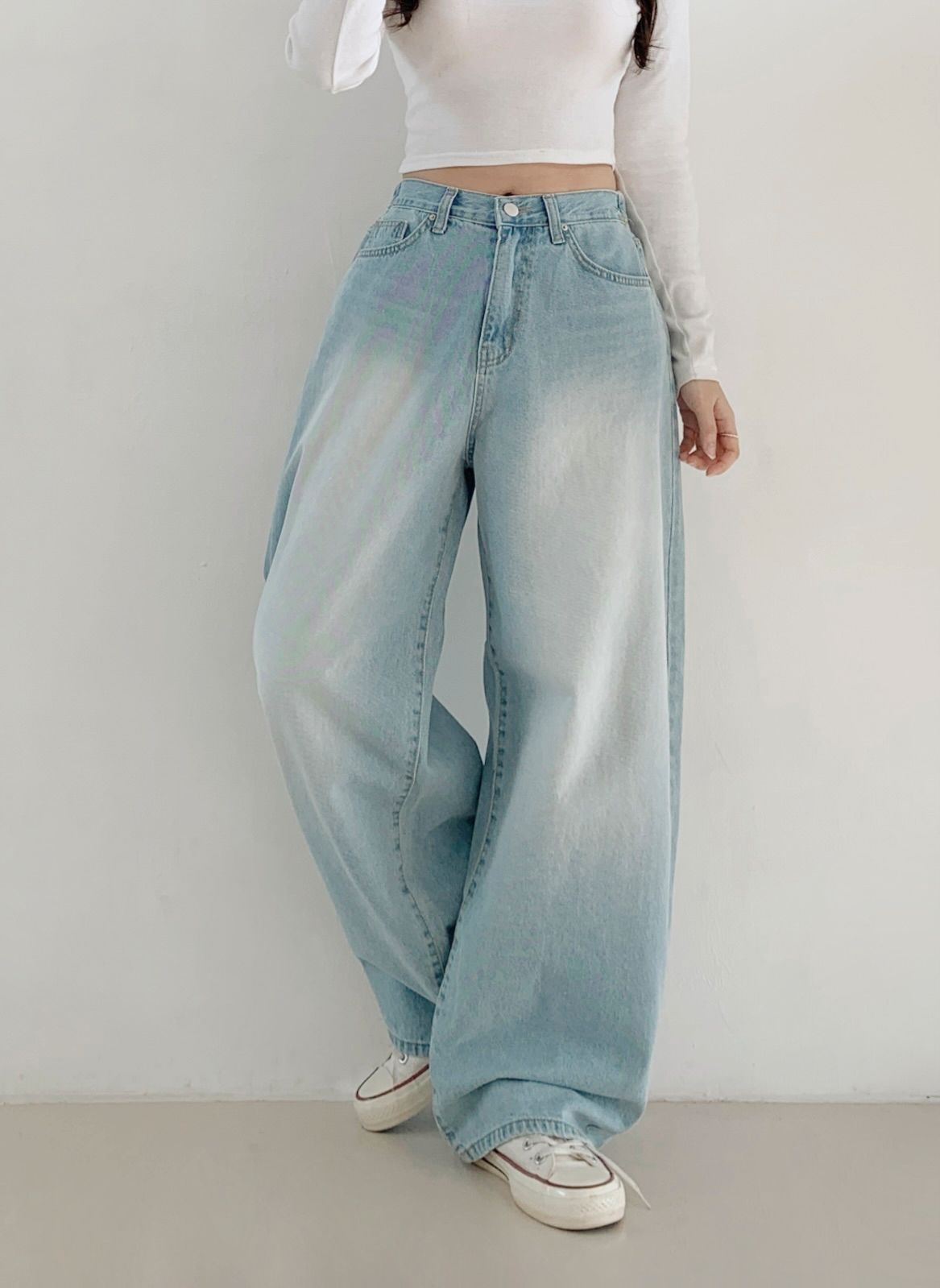コットンウォッシングバックゴムバルーンワイドデニムパンツ | 詳細画像4