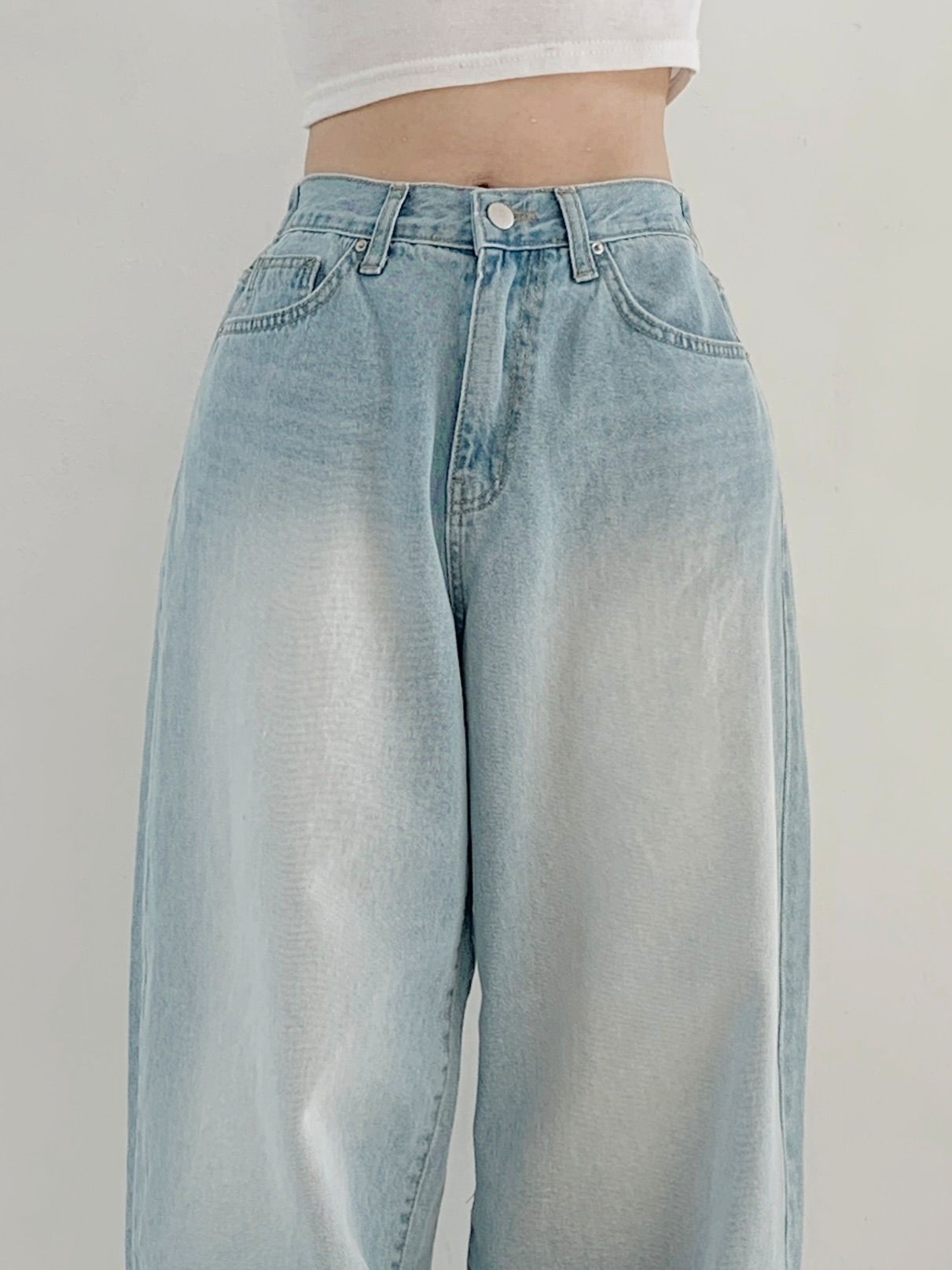 コットンウォッシングバックゴムバルーンワイドデニムパンツ | 詳細画像7