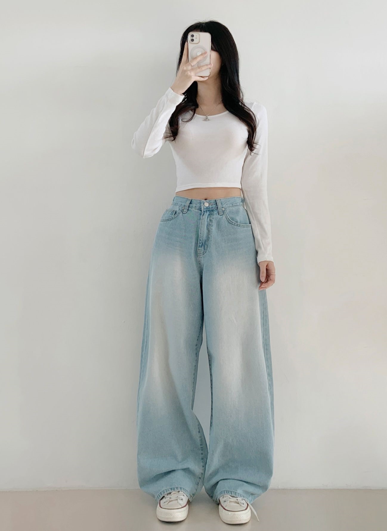 コットンウォッシングバックゴムバルーンワイドデニムパンツ | 詳細画像8