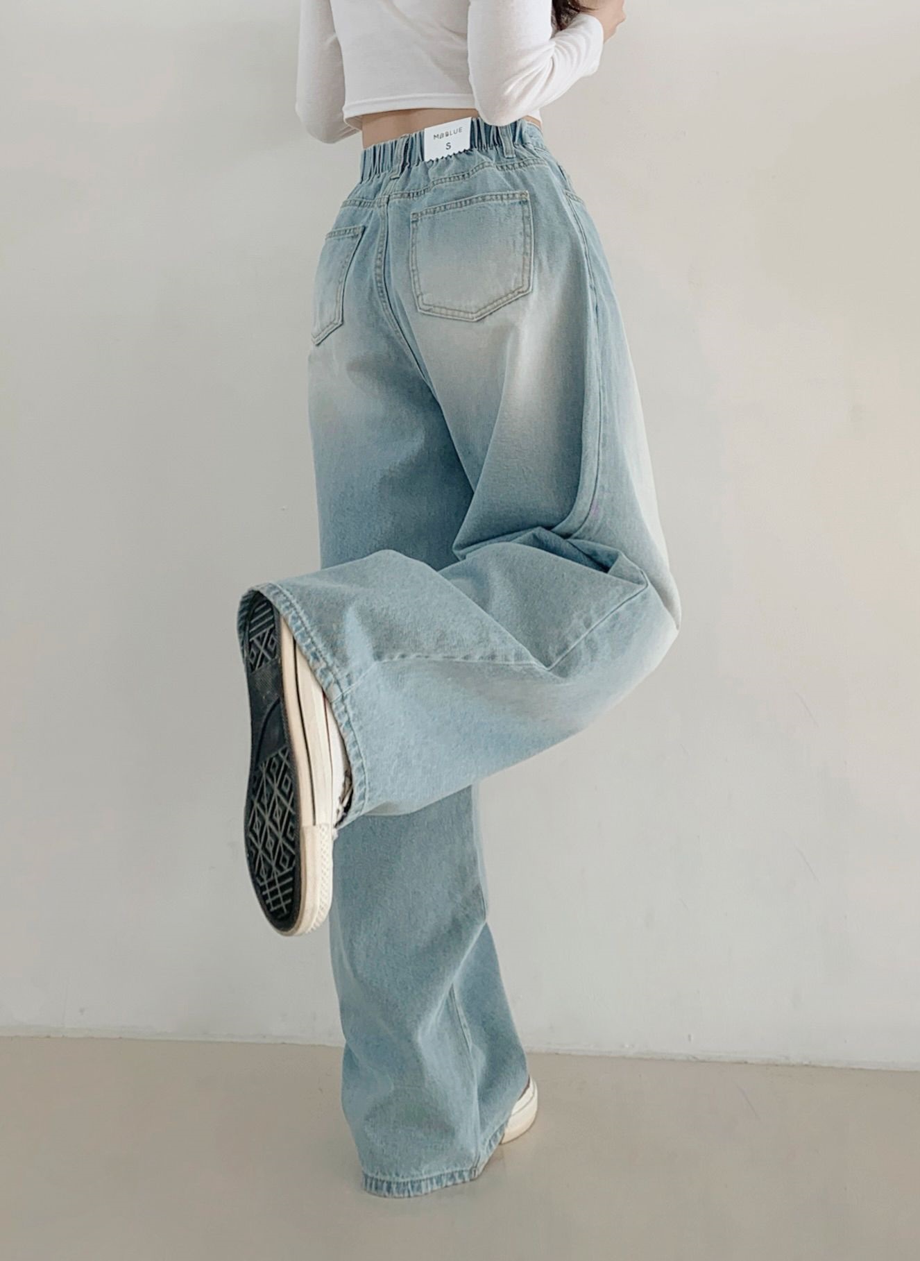 コットンウォッシングバックゴムバルーンワイドデニムパンツ | 詳細画像9