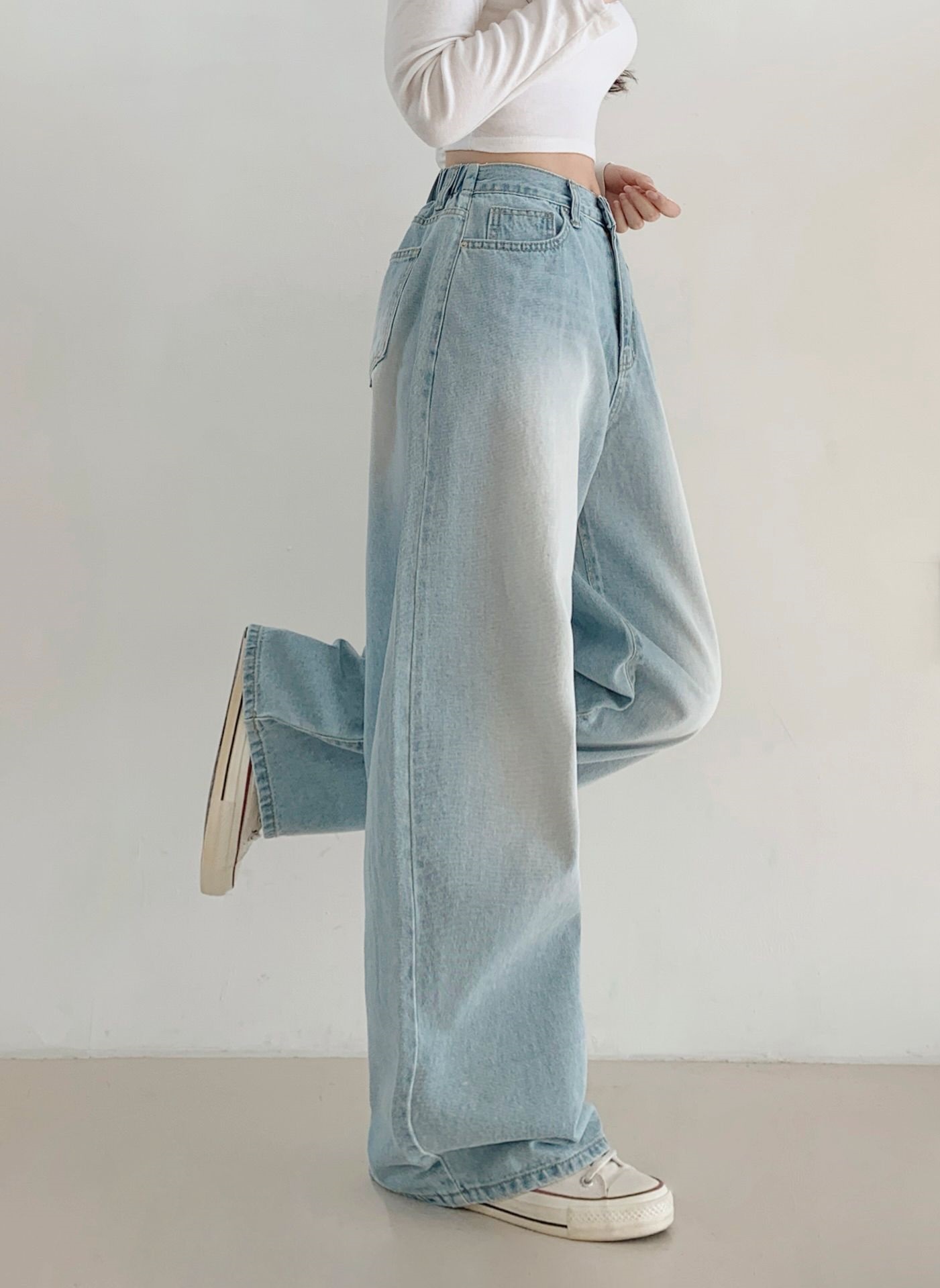 コットンウォッシングバックゴムバルーンワイドデニムパンツ | 詳細画像10