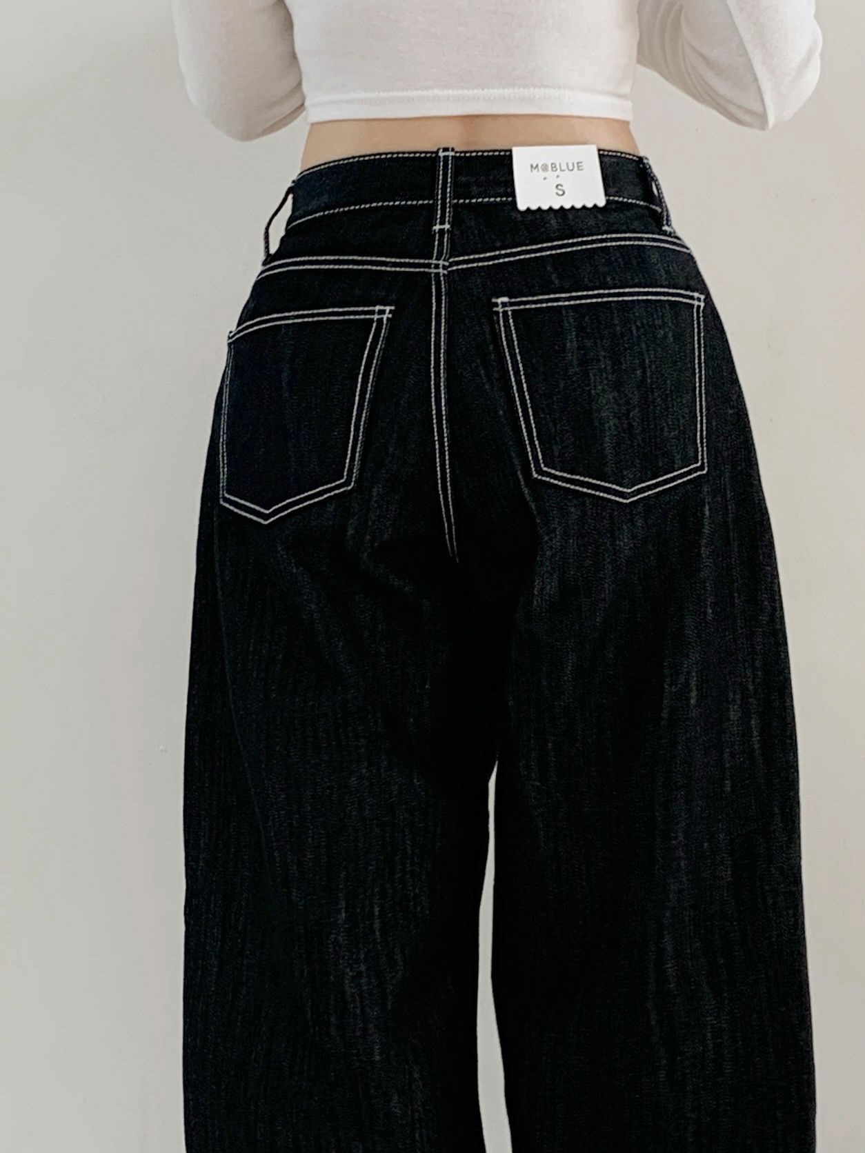 ノンフェードコットンステッチバルーンワイドDリングデニムパンツ | 詳細画像5