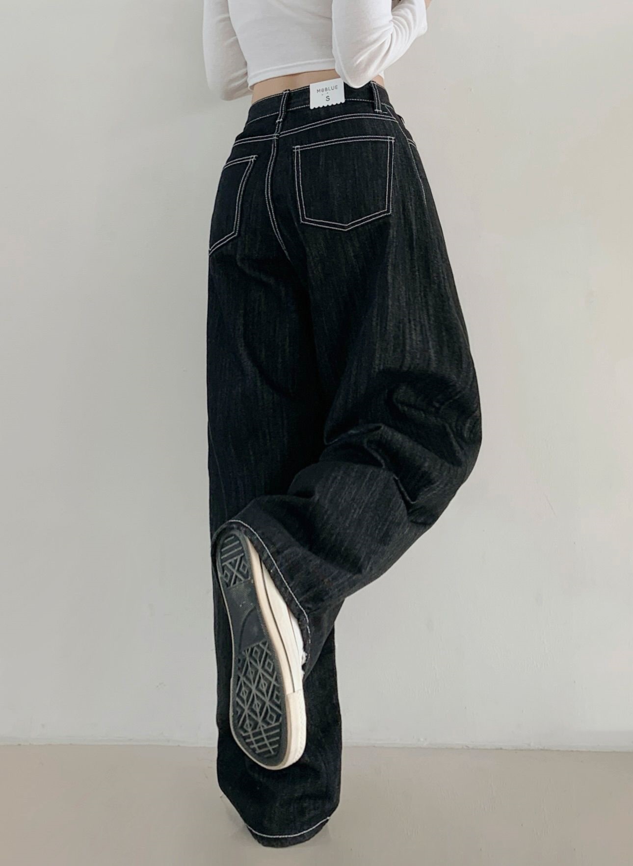 ノンフェードコットンステッチバルーンワイドDリングデニムパンツ | 詳細画像6