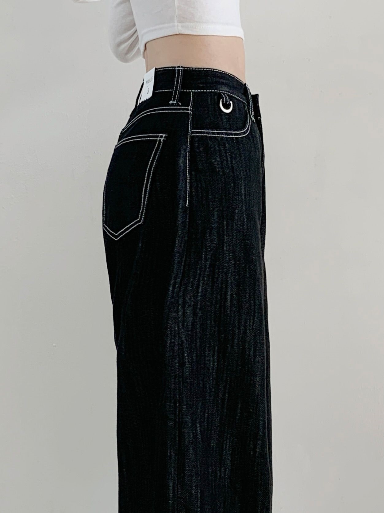 ノンフェードコットンステッチバルーンワイドDリングデニムパンツ | 詳細画像8