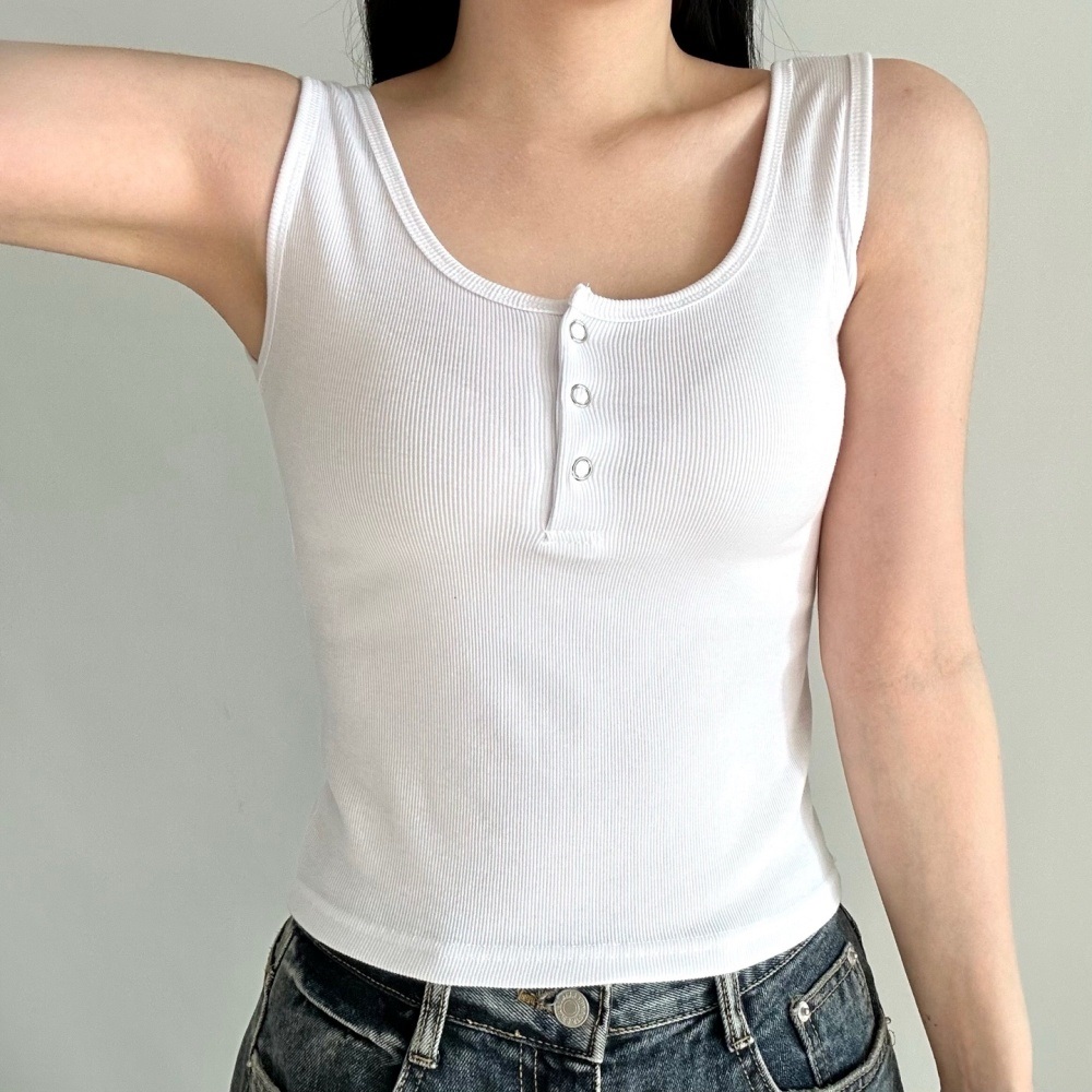 Uネックスナップボタンノースリーブ | 詳細画像4