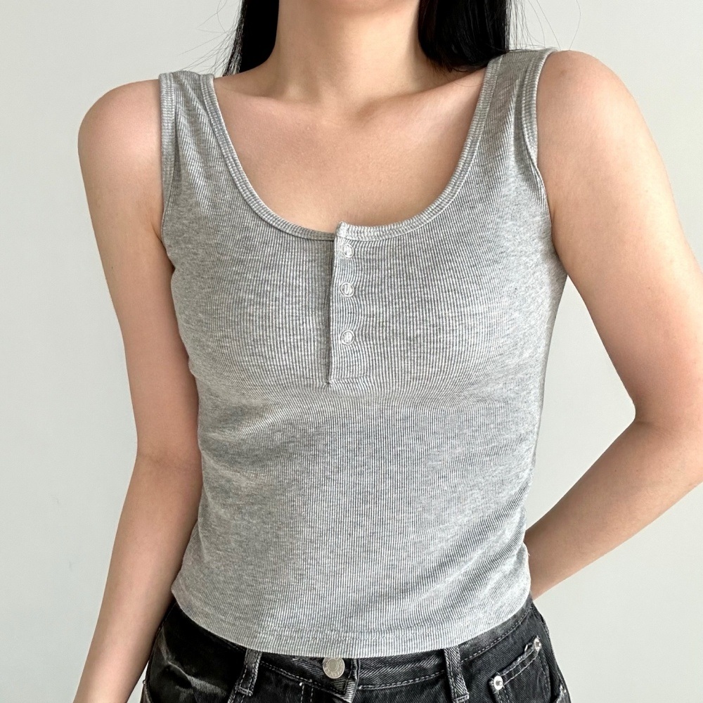 Uネックスナップボタンノースリーブ | 詳細画像5