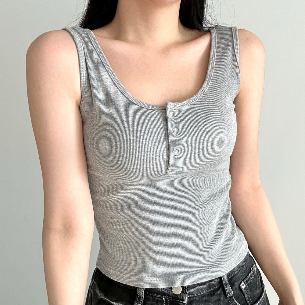 Uネックスナップボタンノースリーブ | 詳細画像6