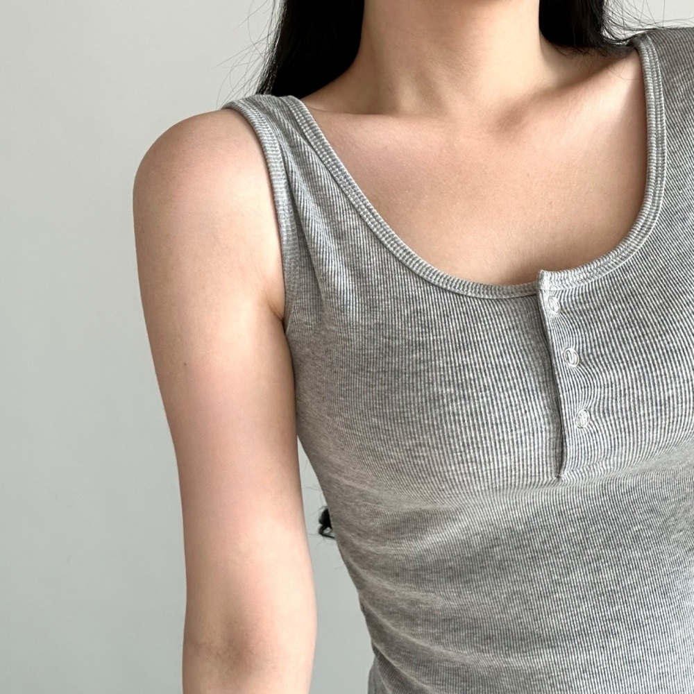 Uネックスナップボタンノースリーブ | 詳細画像7