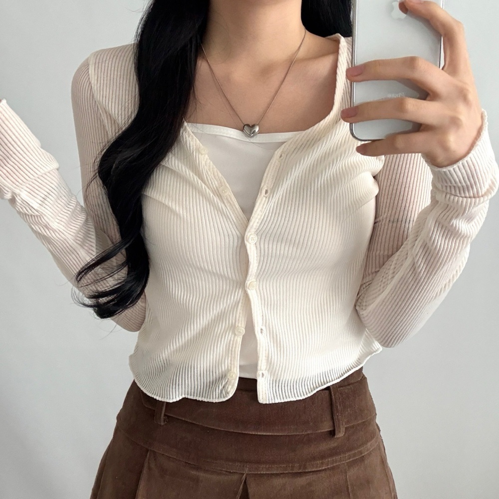 リブVネックベーシック長袖カーディガン | 詳細画像11