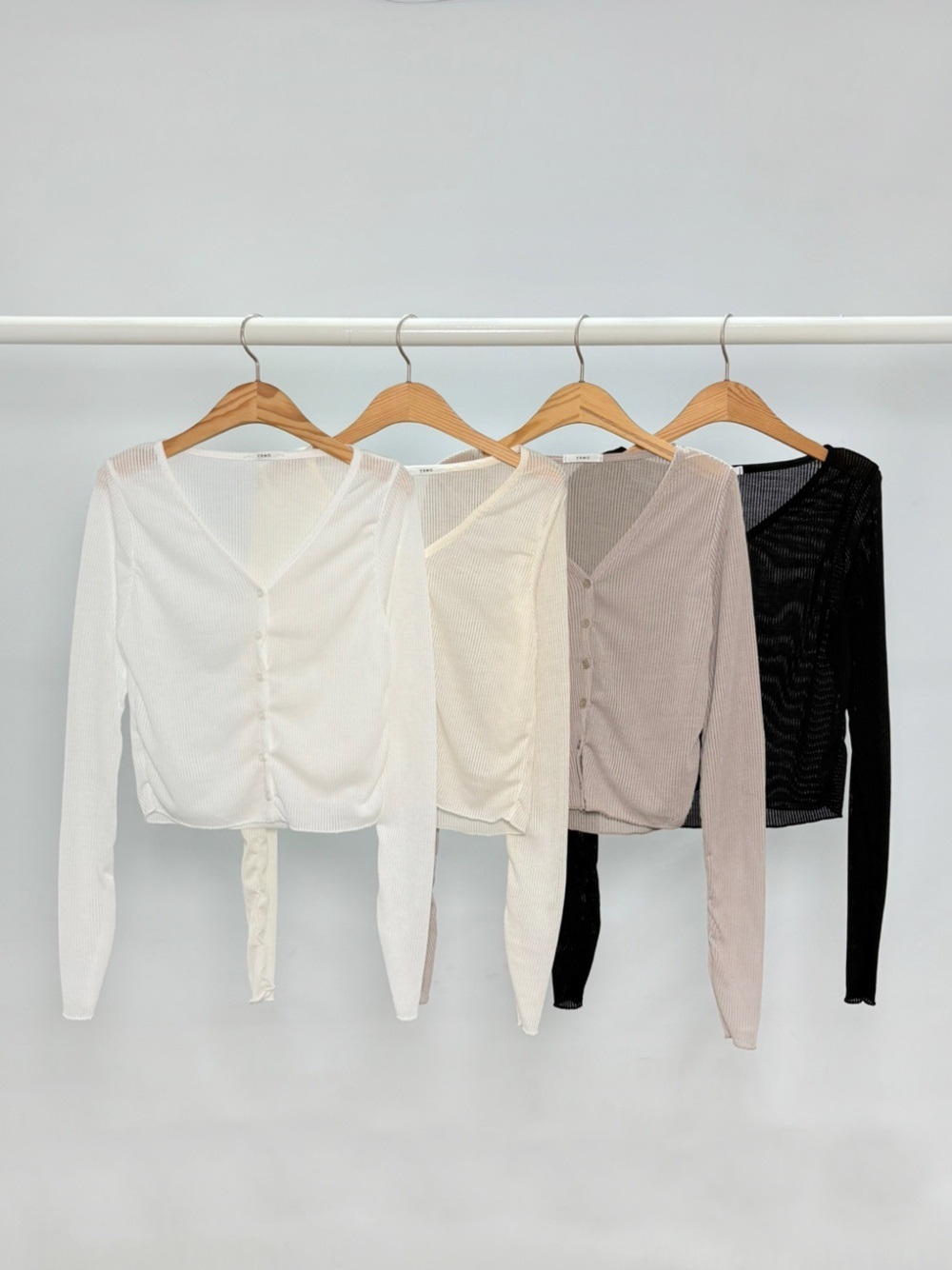 リブVネックベーシック長袖カーディガン | 詳細画像12