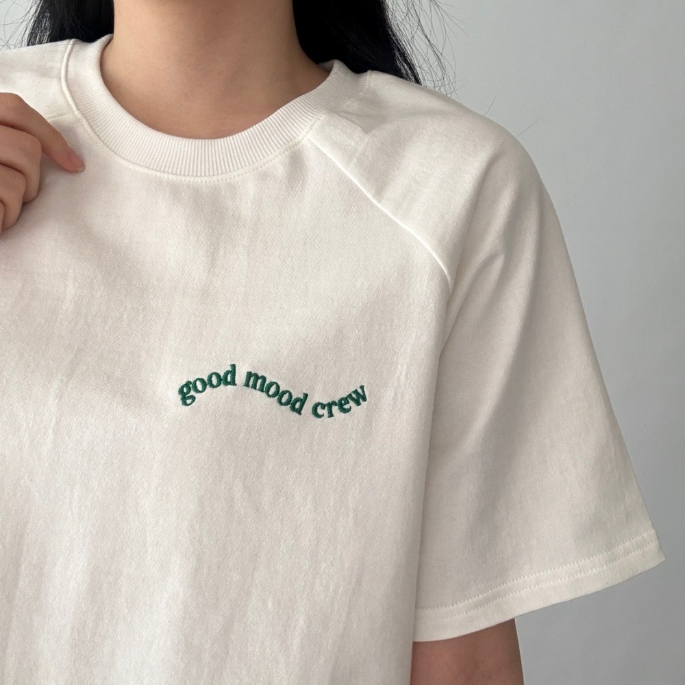 コットンラウンドネックベーシックラグラン半袖レタリングスウェット | 詳細画像5