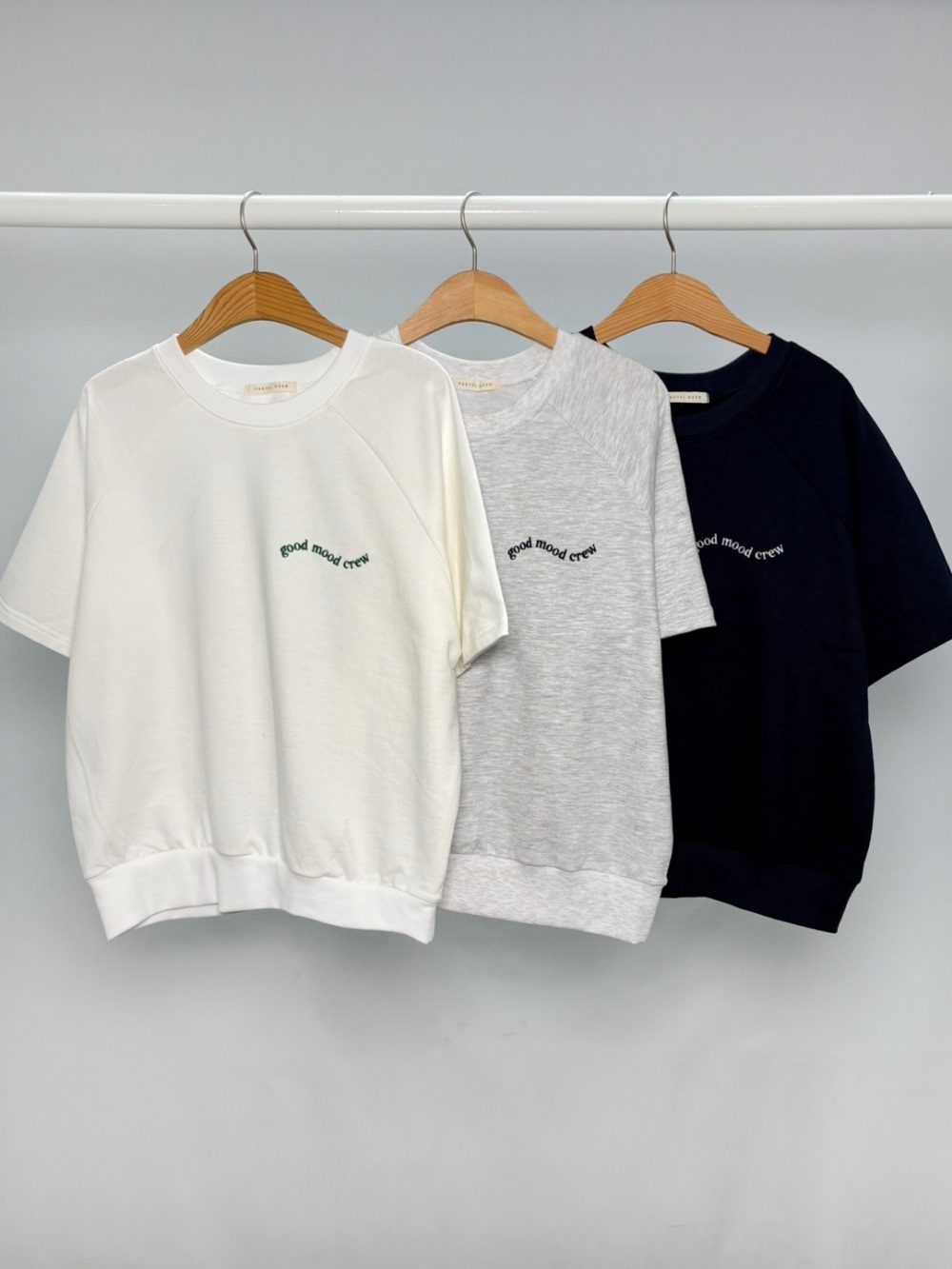 コットンラウンドネックベーシックラグラン半袖レタリングスウェット | 詳細画像8