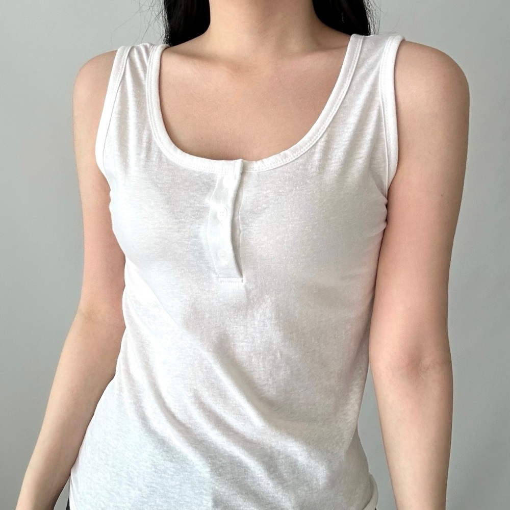 ボタンUネックベーシックノースリーブ | 詳細画像7