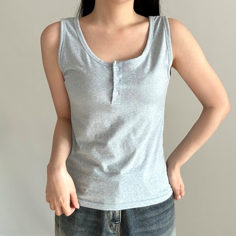 ボタンUネックベーシックノースリーブ | 詳細画像11