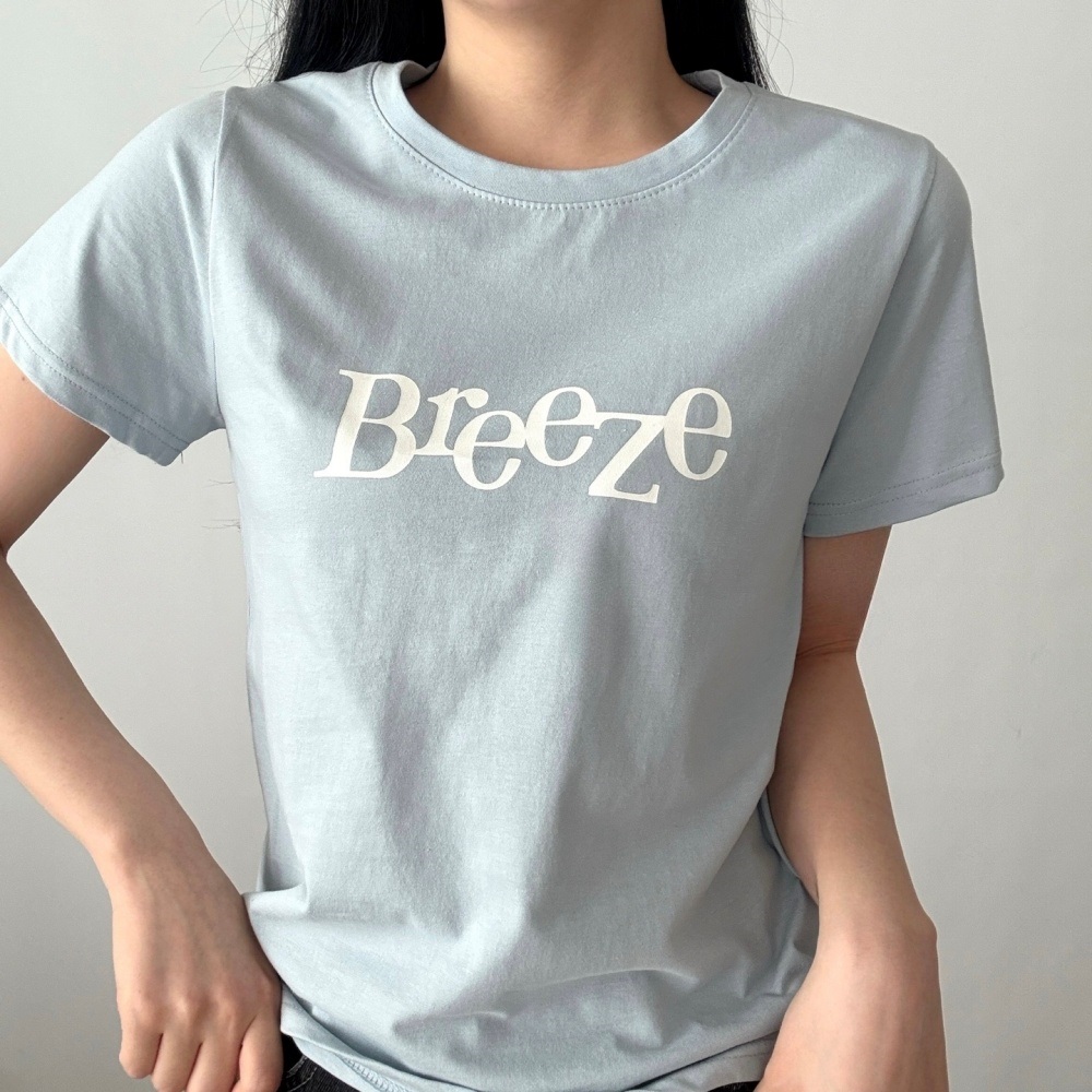 コットンラウンドネックベーシック半袖プリントTシャツ | 詳細画像4