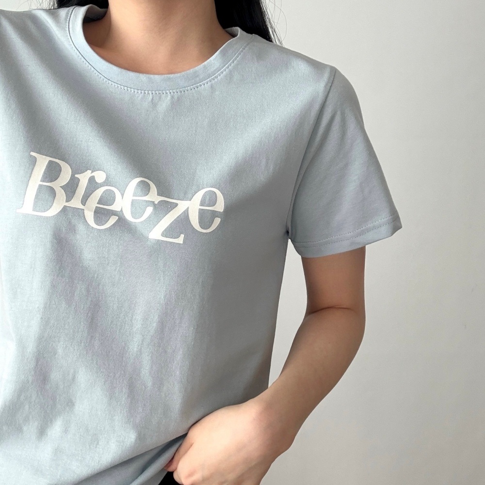 コットンラウンドネックベーシック半袖プリントTシャツ | 詳細画像5