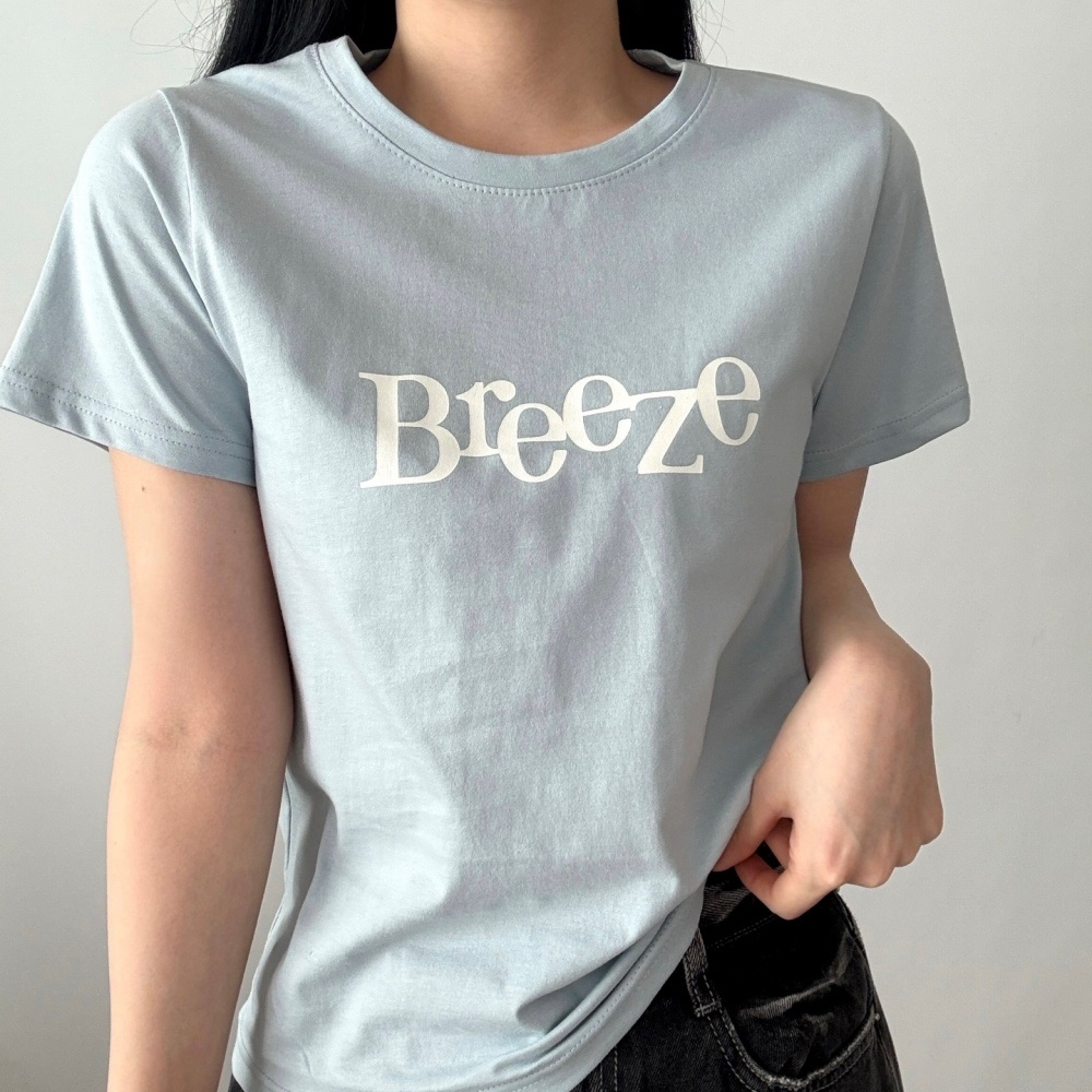 コットンラウンドネックベーシック半袖プリントTシャツ | 詳細画像6