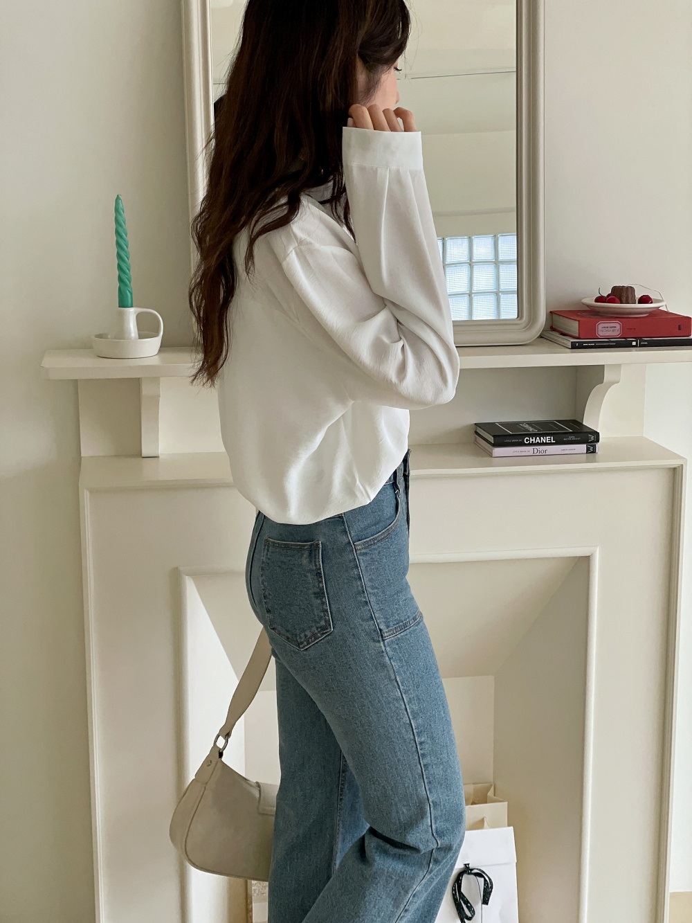 オープンカラー長袖ブラウス | 詳細画像4